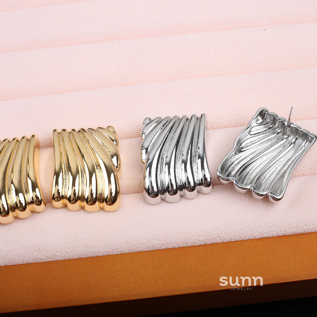 Hilda Metallic Wing Studs