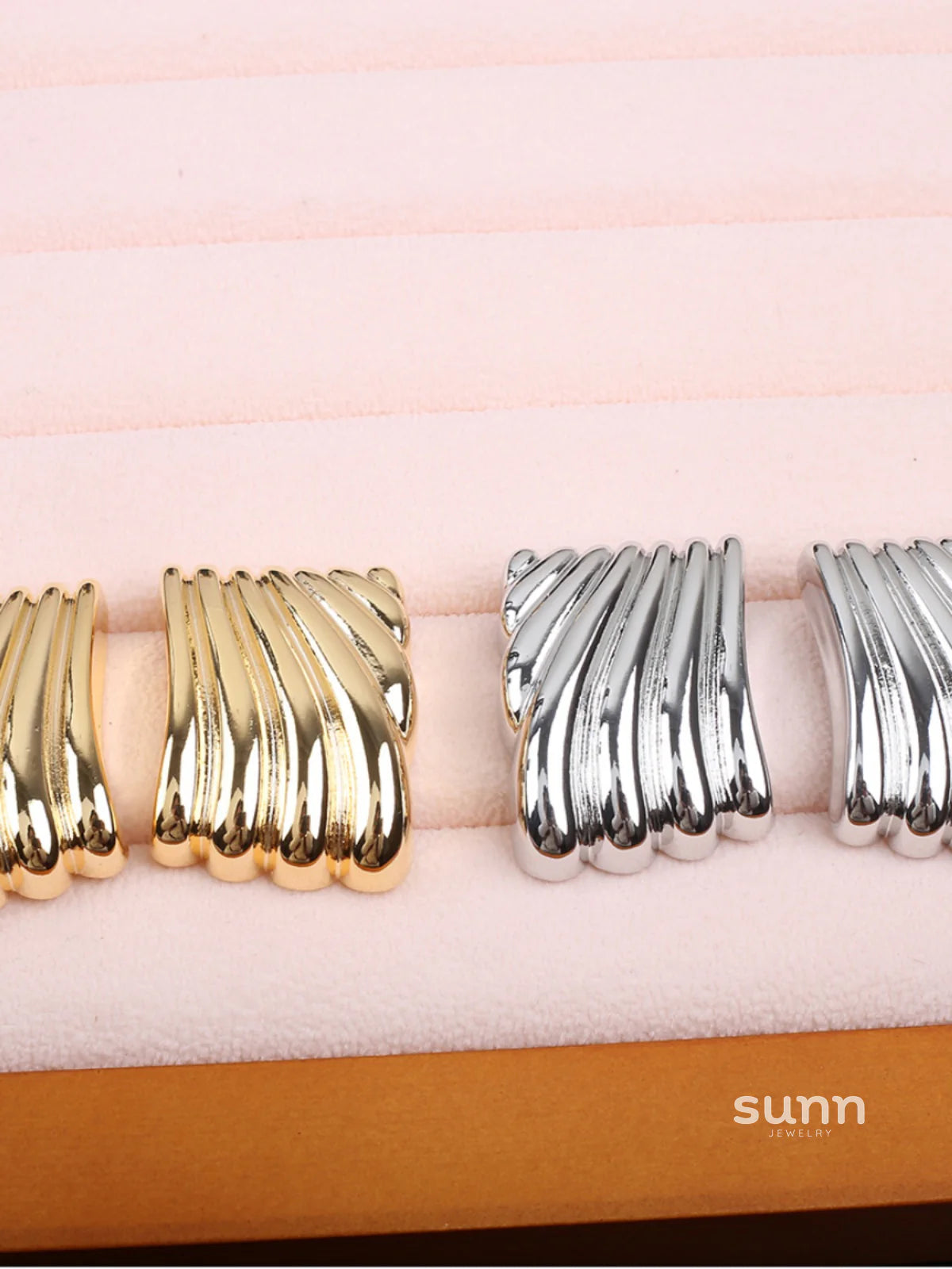 Hilda Metallic Wing Studs