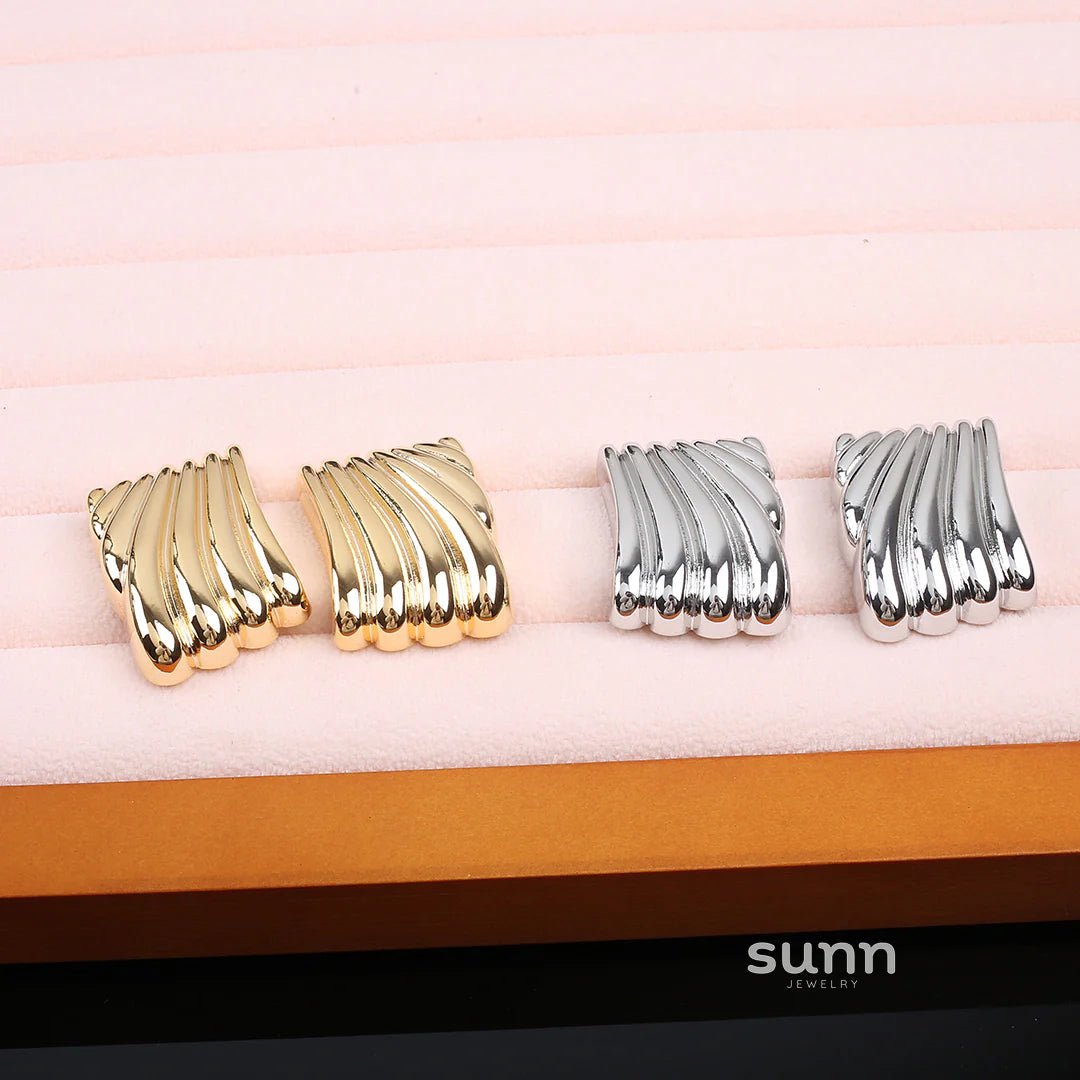 Hilda Metallic Wing Studs