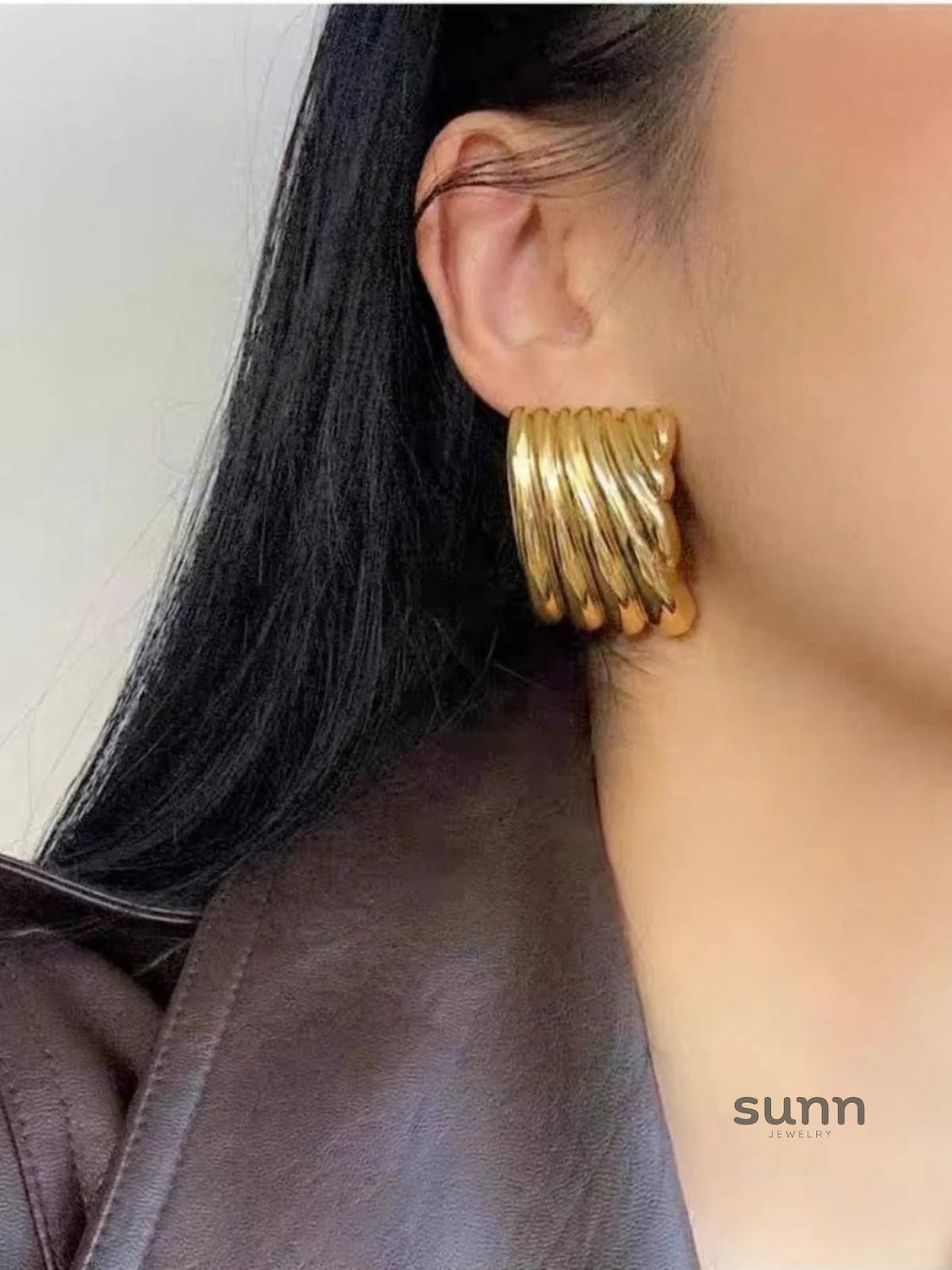 Hilda Metallic Wing Studs