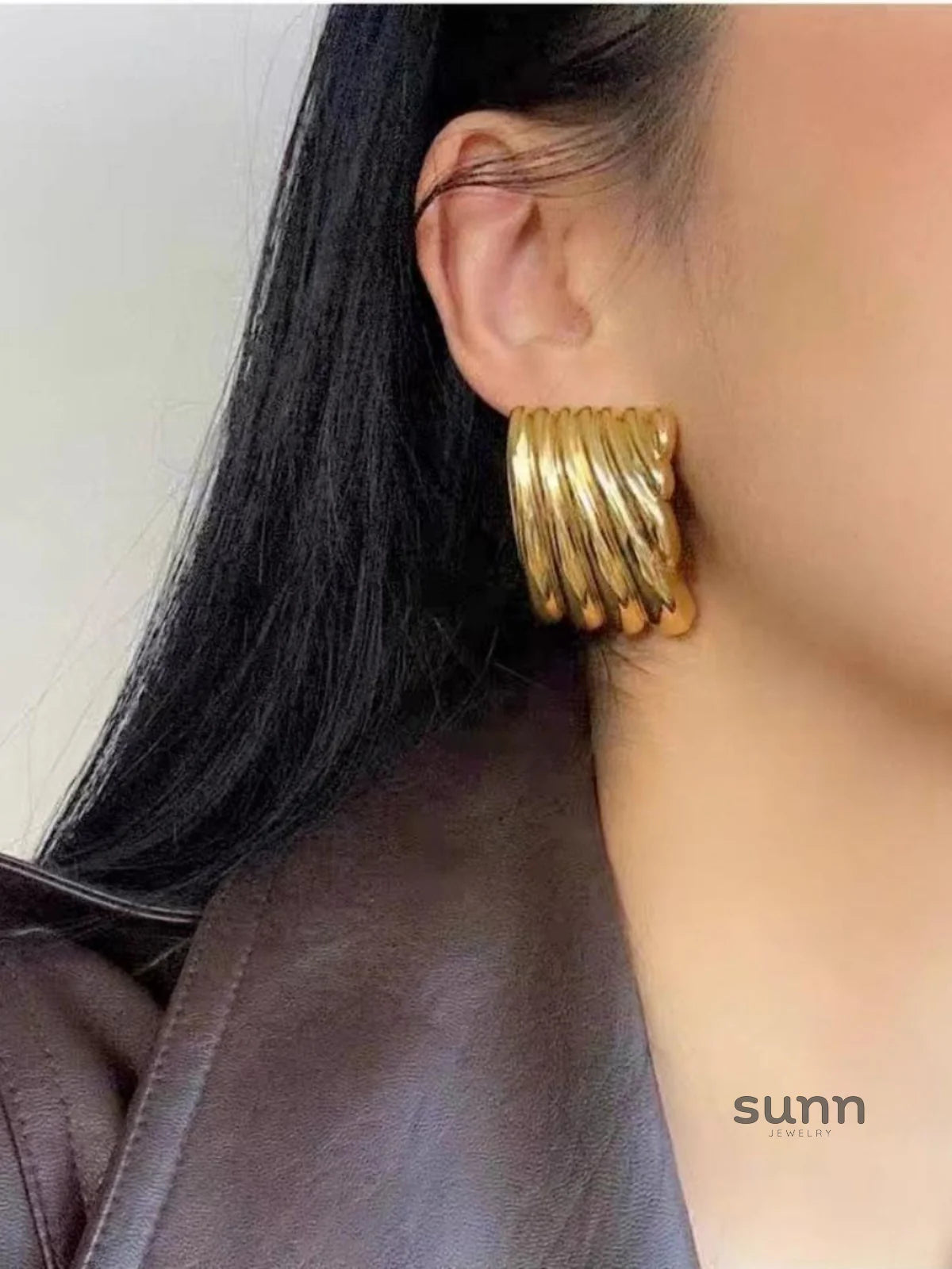 Hilda Metallic Wing Studs