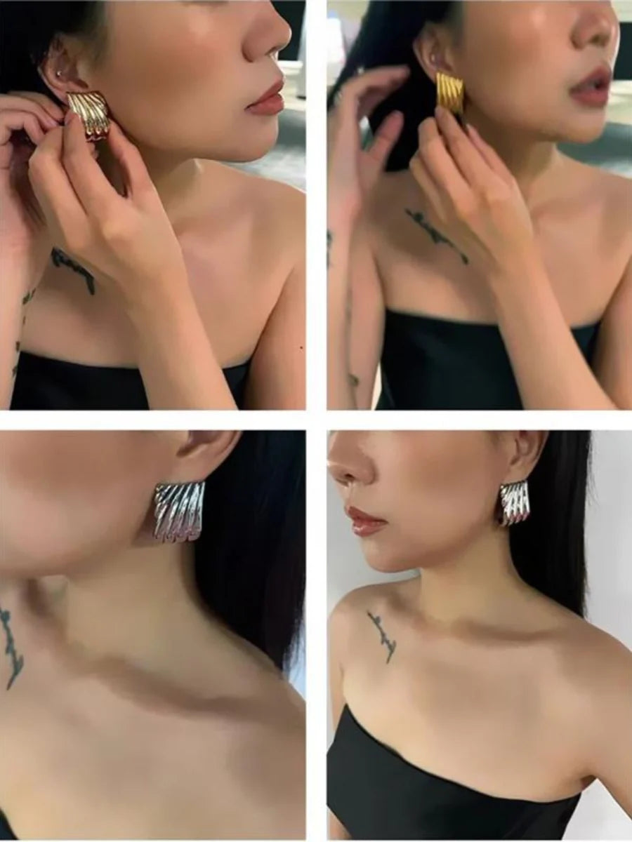 Hilda Metallic Wing Studs