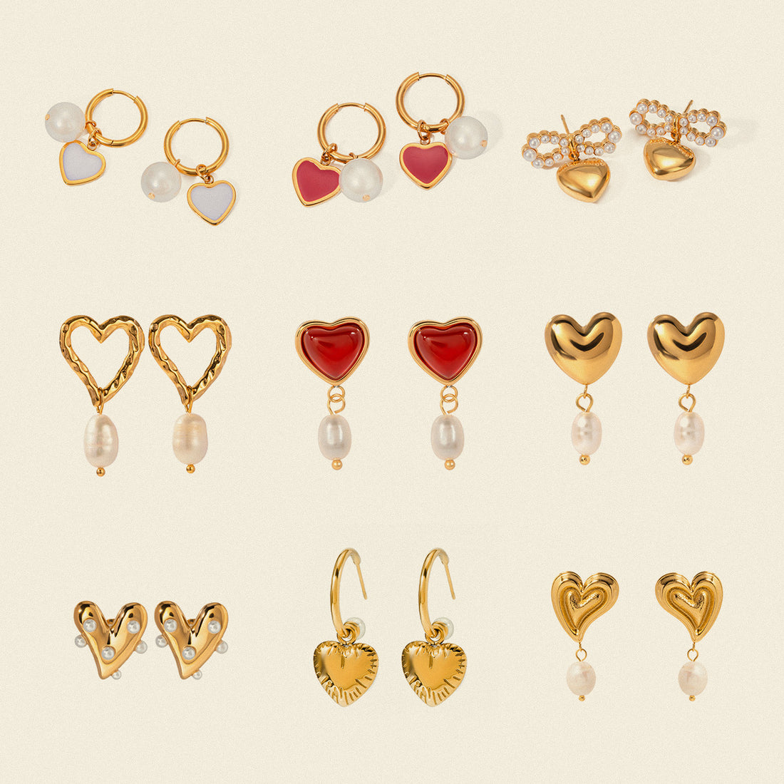 Holley Pearl Heart Earrings [ZI527LZL]