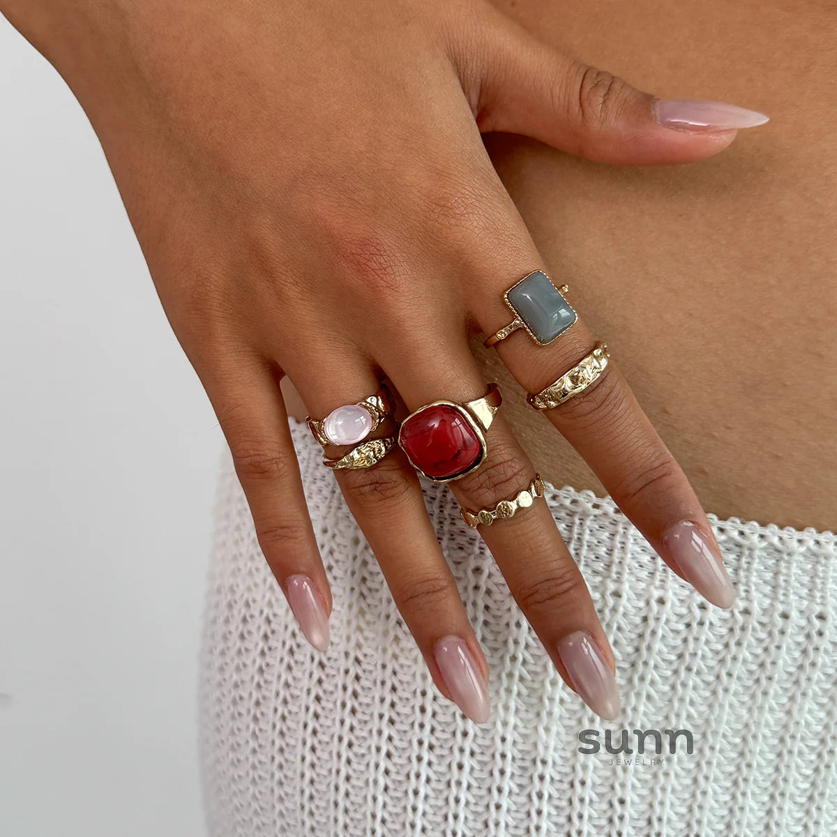 Holley Stacking Gemstone Ring Set