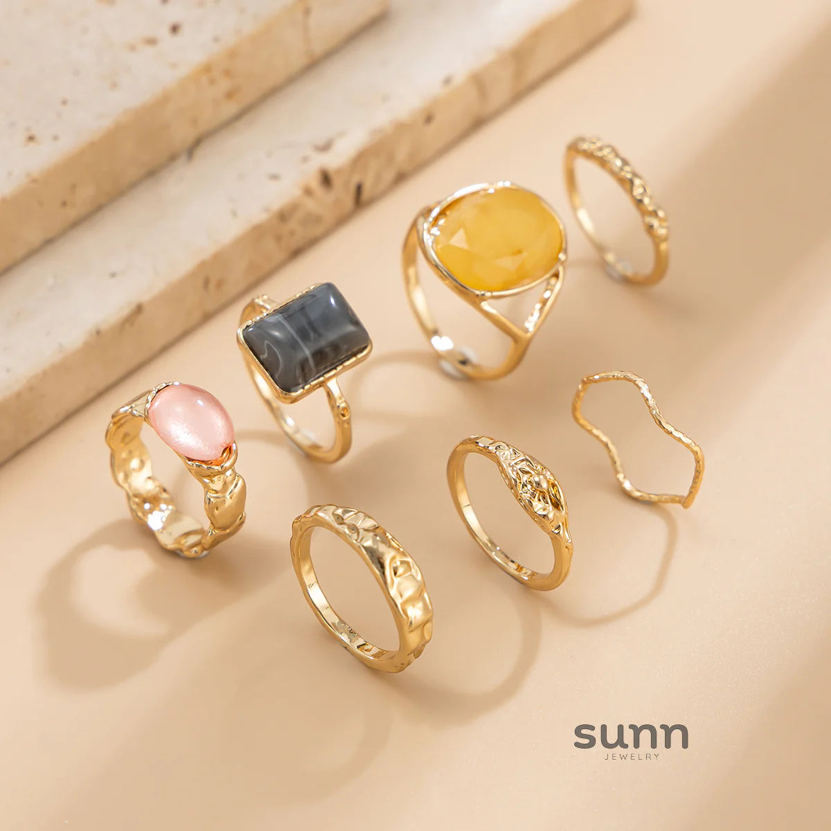 Holley Stacking Gemstone Ring Set