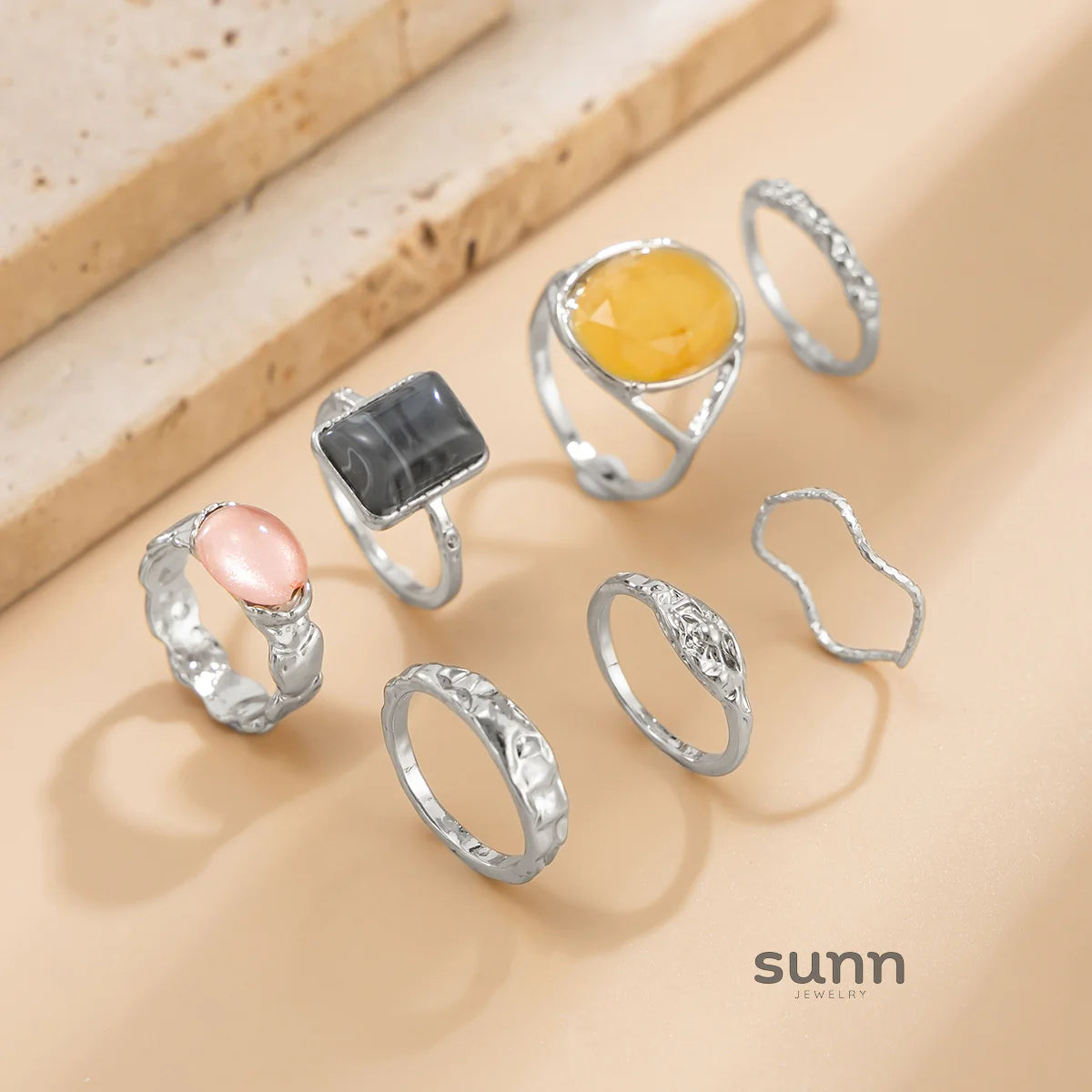 Holley Stacking Gemstone Ring Set