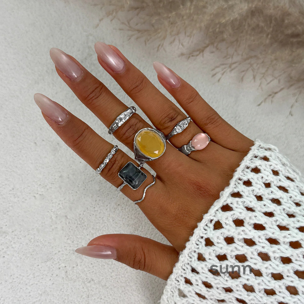 Holley Stacking Gemstone Ring Set