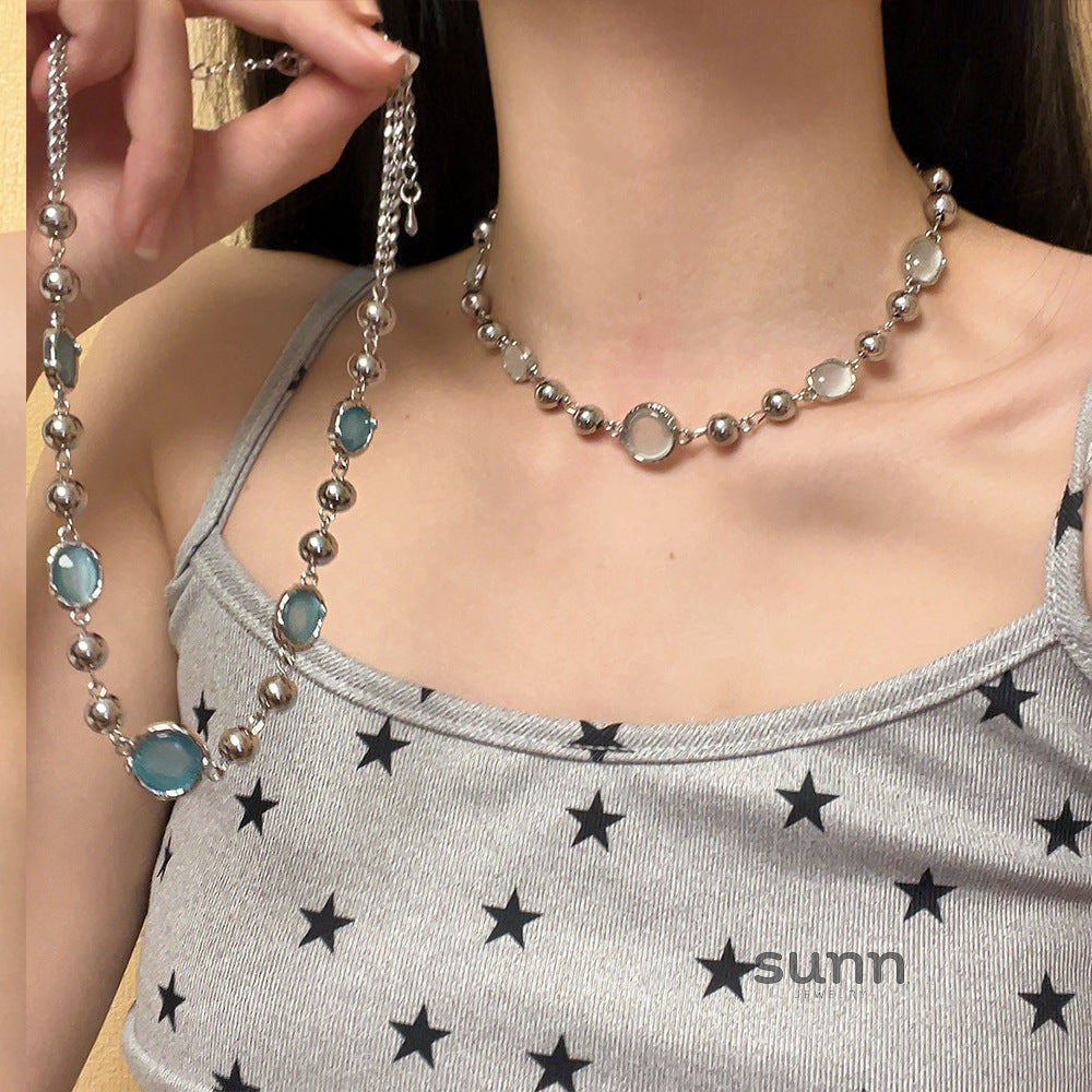 Holly Cat's Eye Choker [ISSR0EEO]