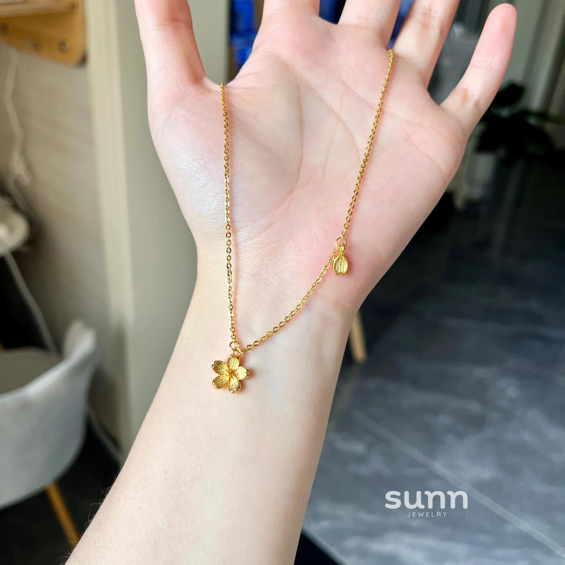 Huda Cherry Blossom Star Necklace