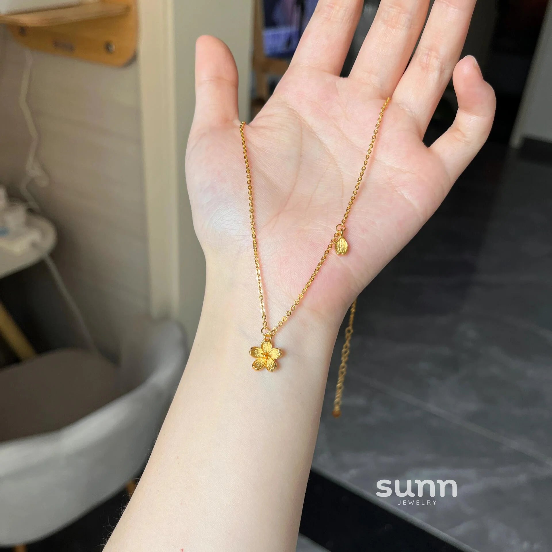 Huda Cherry Blossom Star Necklace