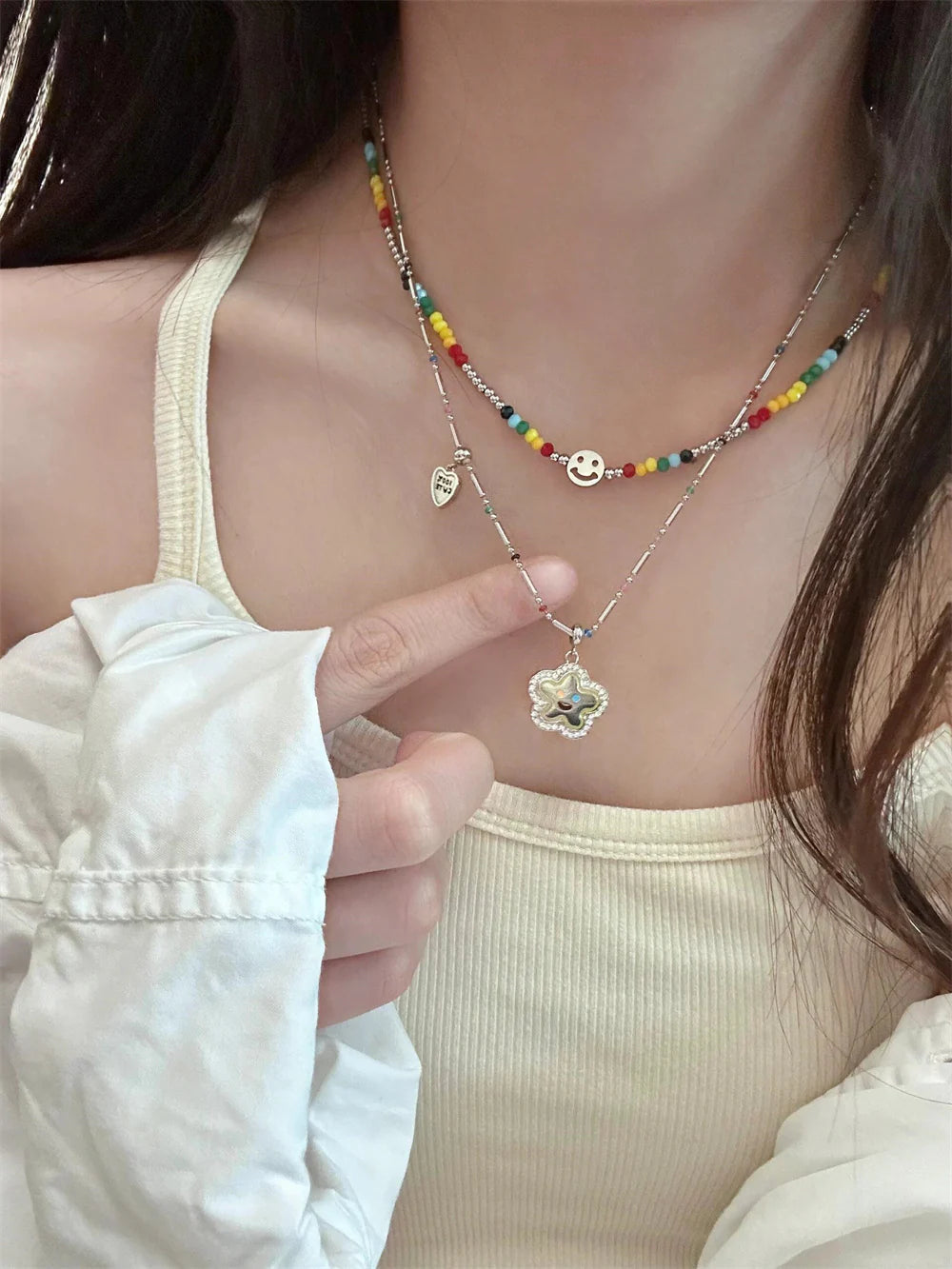 Hudson Rainbow Beaded Necklace