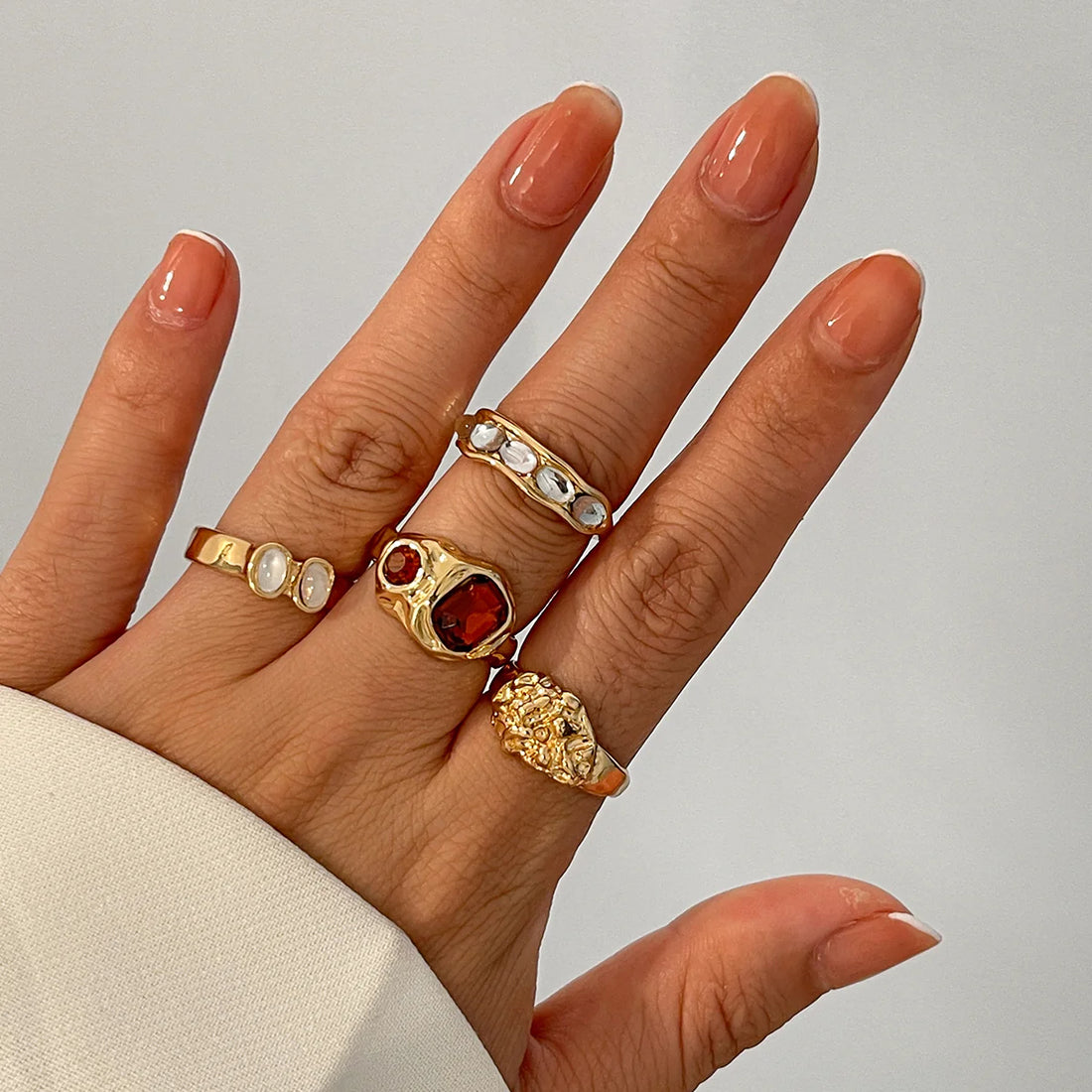 Hudsyn Stackable Gemstone Ring Set