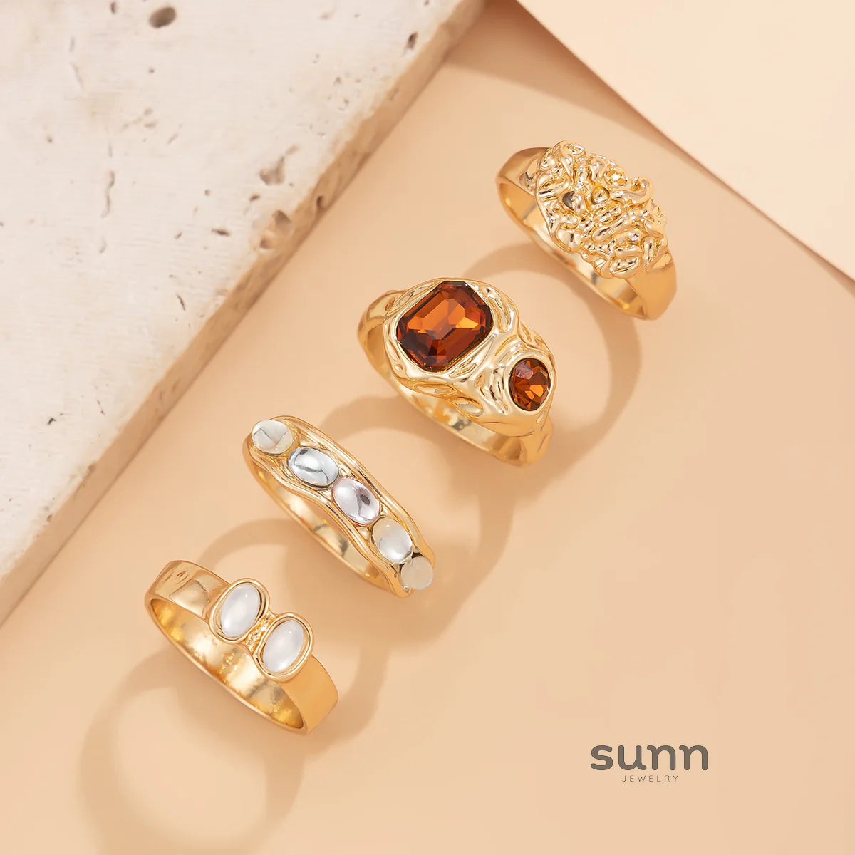 Hudsyn Stackable Gemstone Ring Set