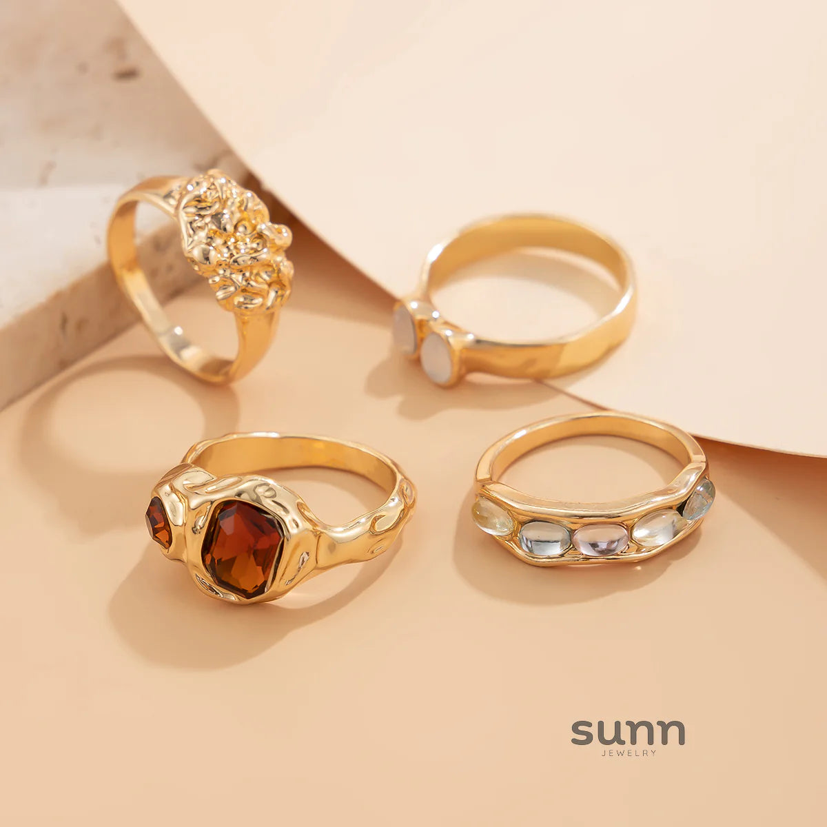 Hudsyn Stackable Gemstone Ring Set