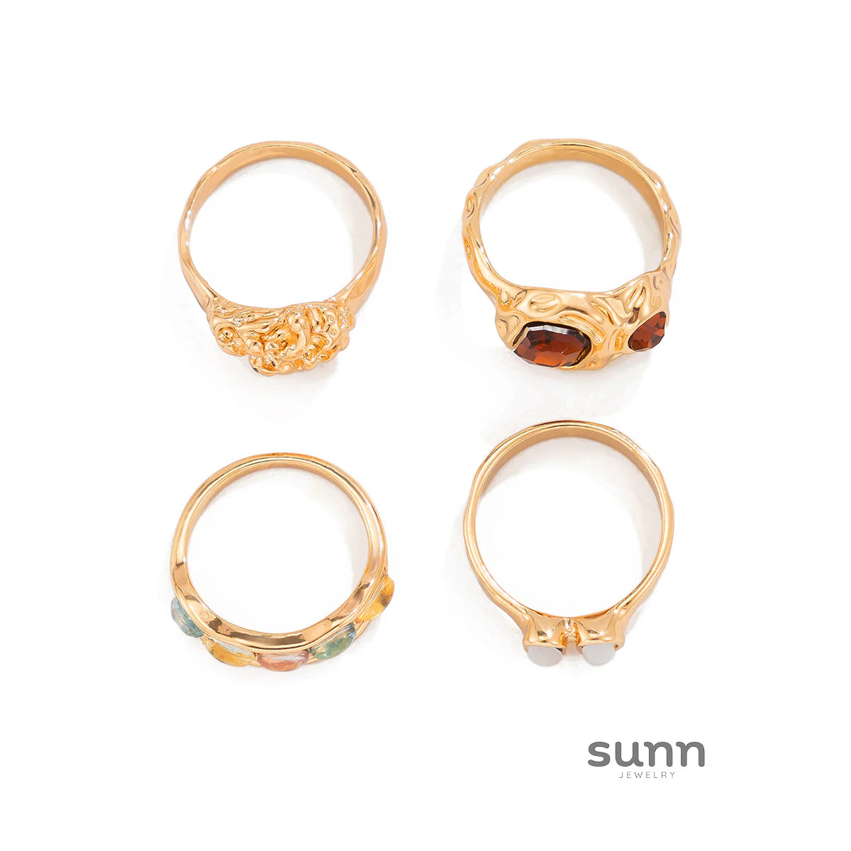 Hudsyn Stackable Gemstone Ring Set