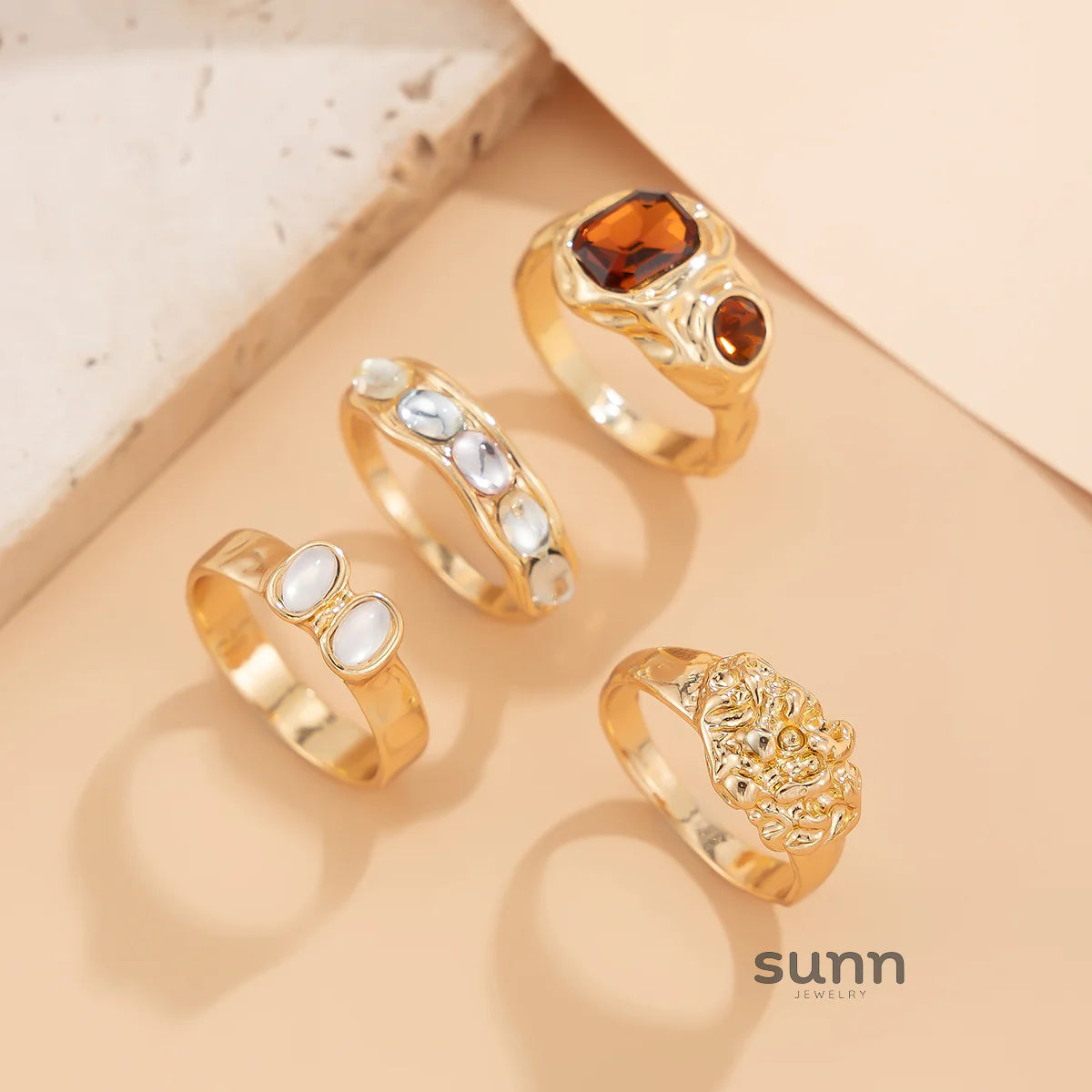 Hudsyn Stackable Gemstone Ring Set