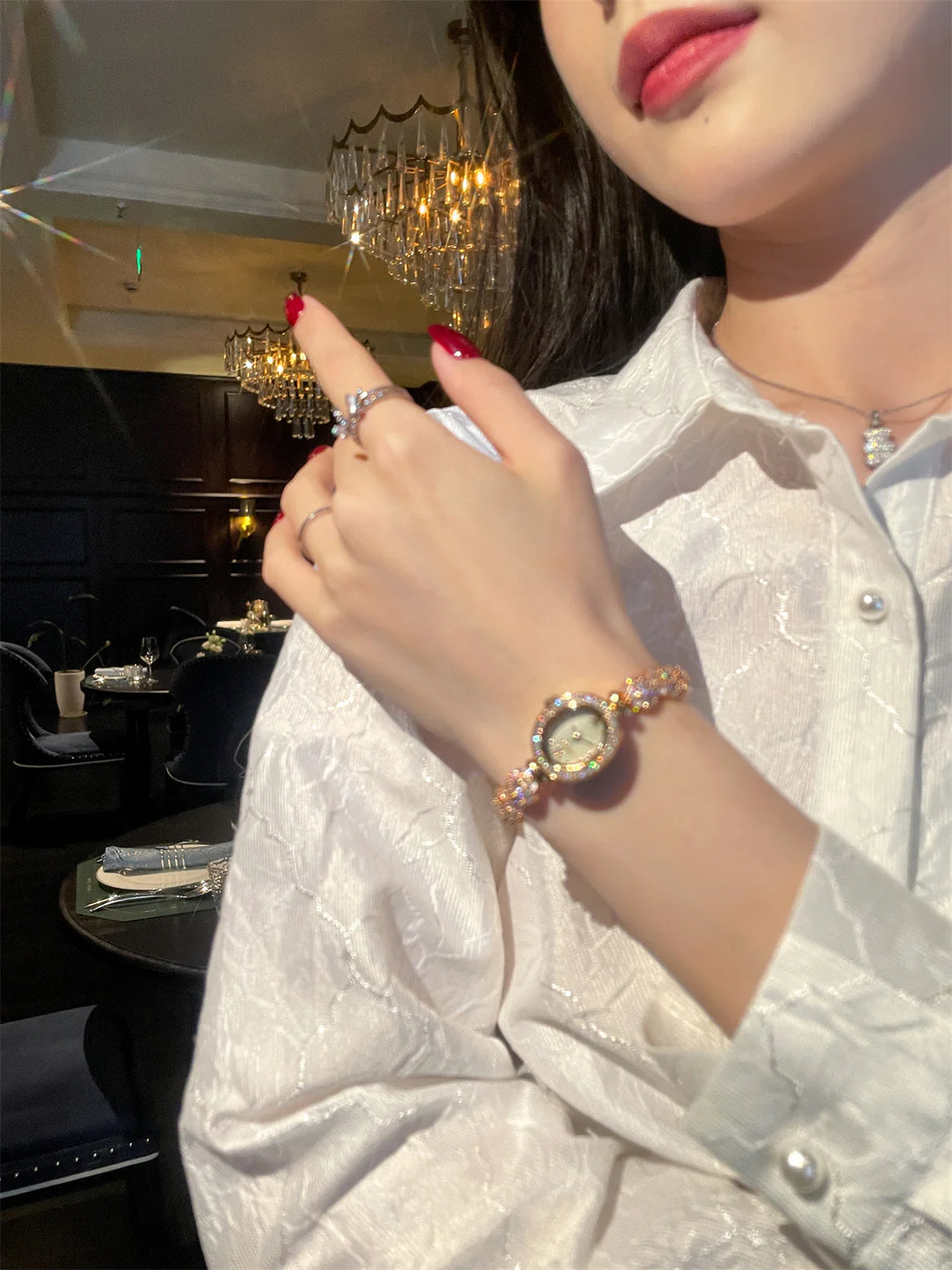 Huntley Celestial Bracelet Watch - White