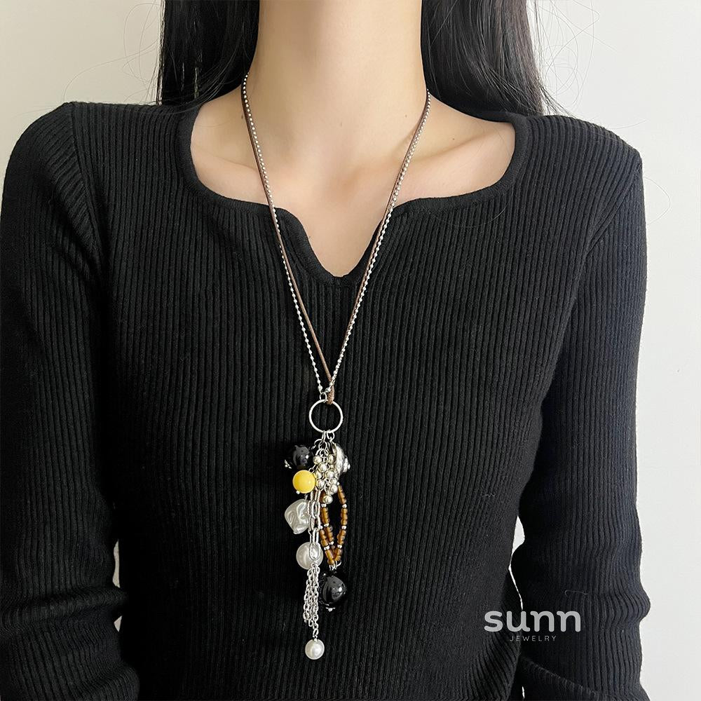 Ibtisam Heart Pearl Layered Necklace [R0MNSHIY]