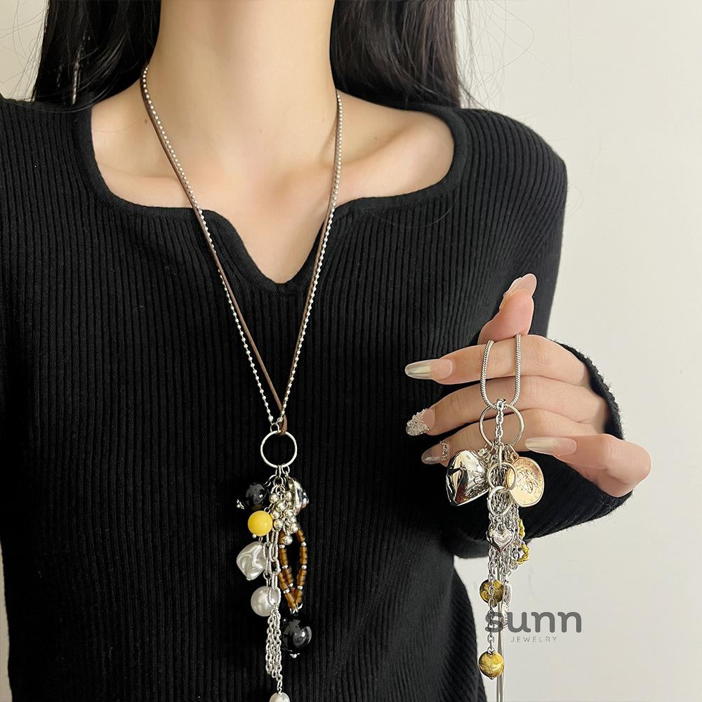 Ibtisam Heart Pearl Layered Necklace [YTQMMY7U]