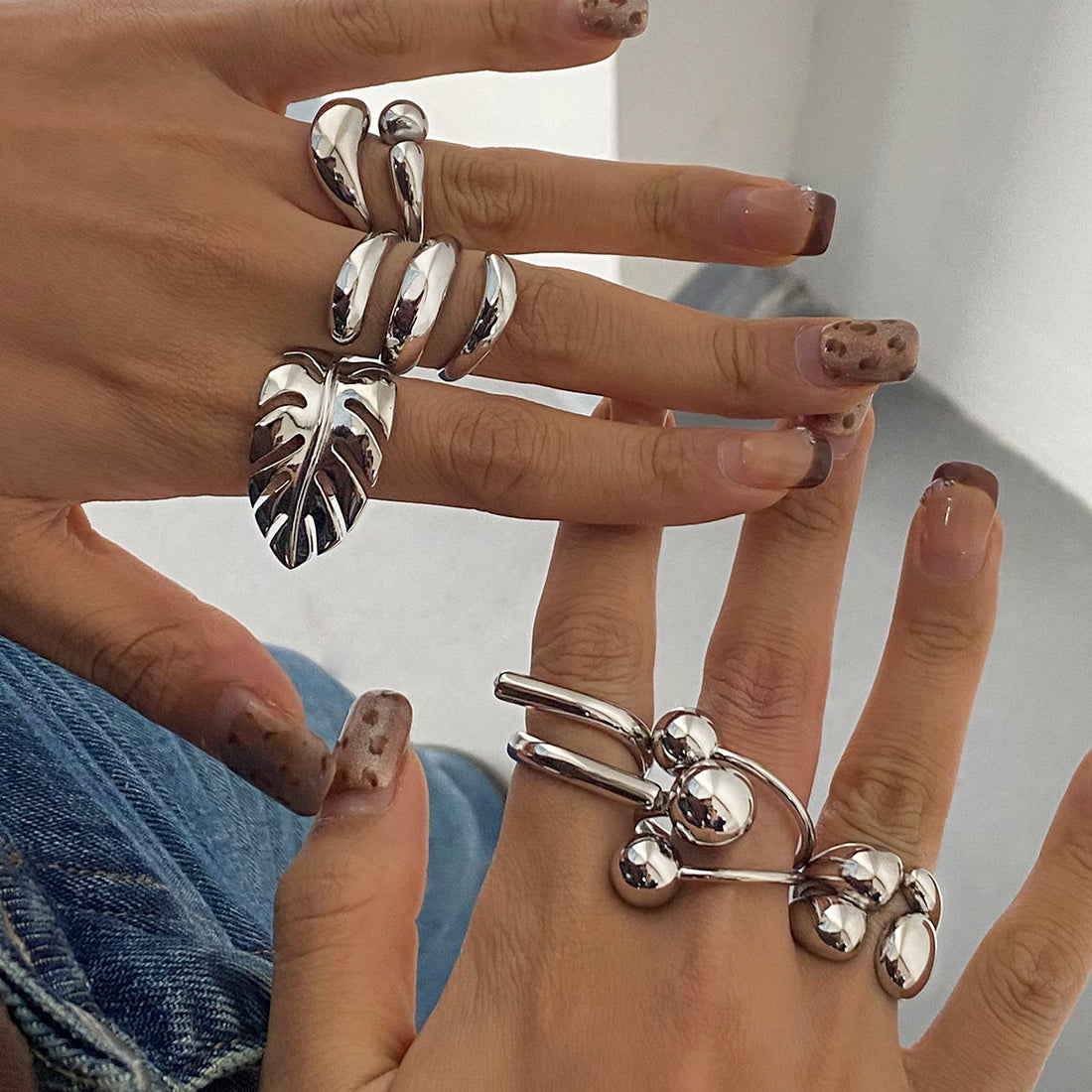 Ifeoluwa Geometric Silver Rings [9U1KCM9W]
