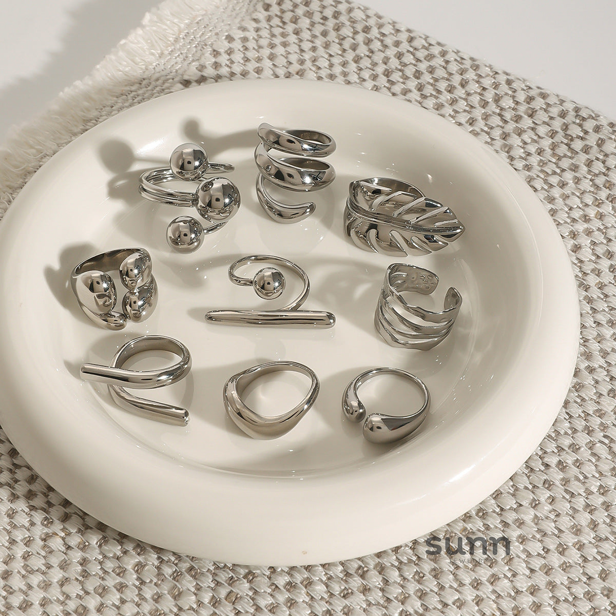 Ifeoluwa Geometric Silver Rings [IX3PEIX6]
