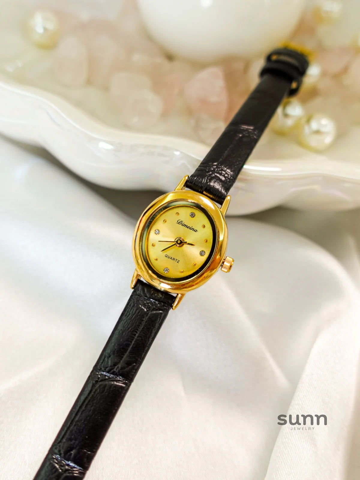 Ifrah Petite Leather Strap Watch