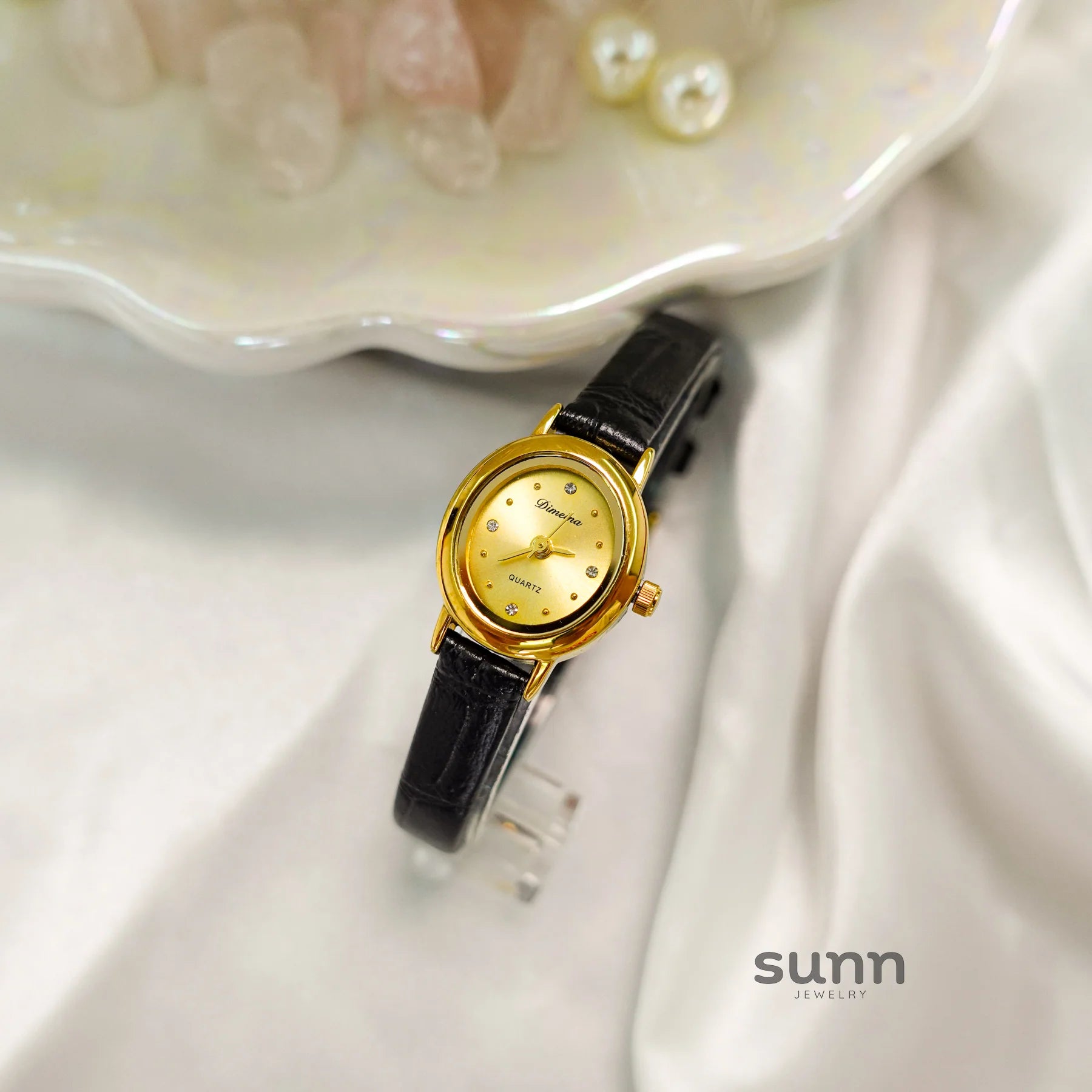 Ifrah Petite Leather Strap Watch