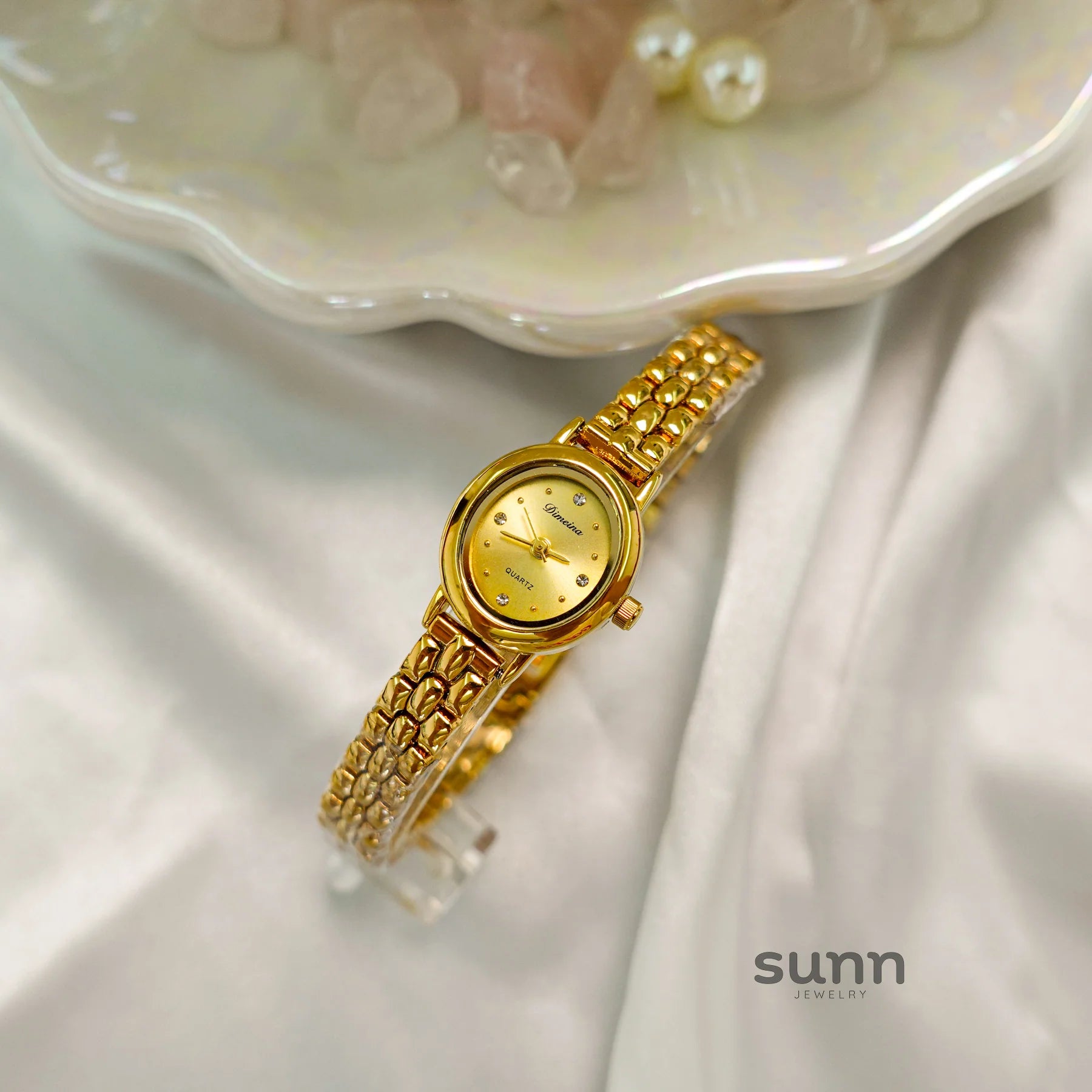 Ifrah Petite Leather Strap Watch