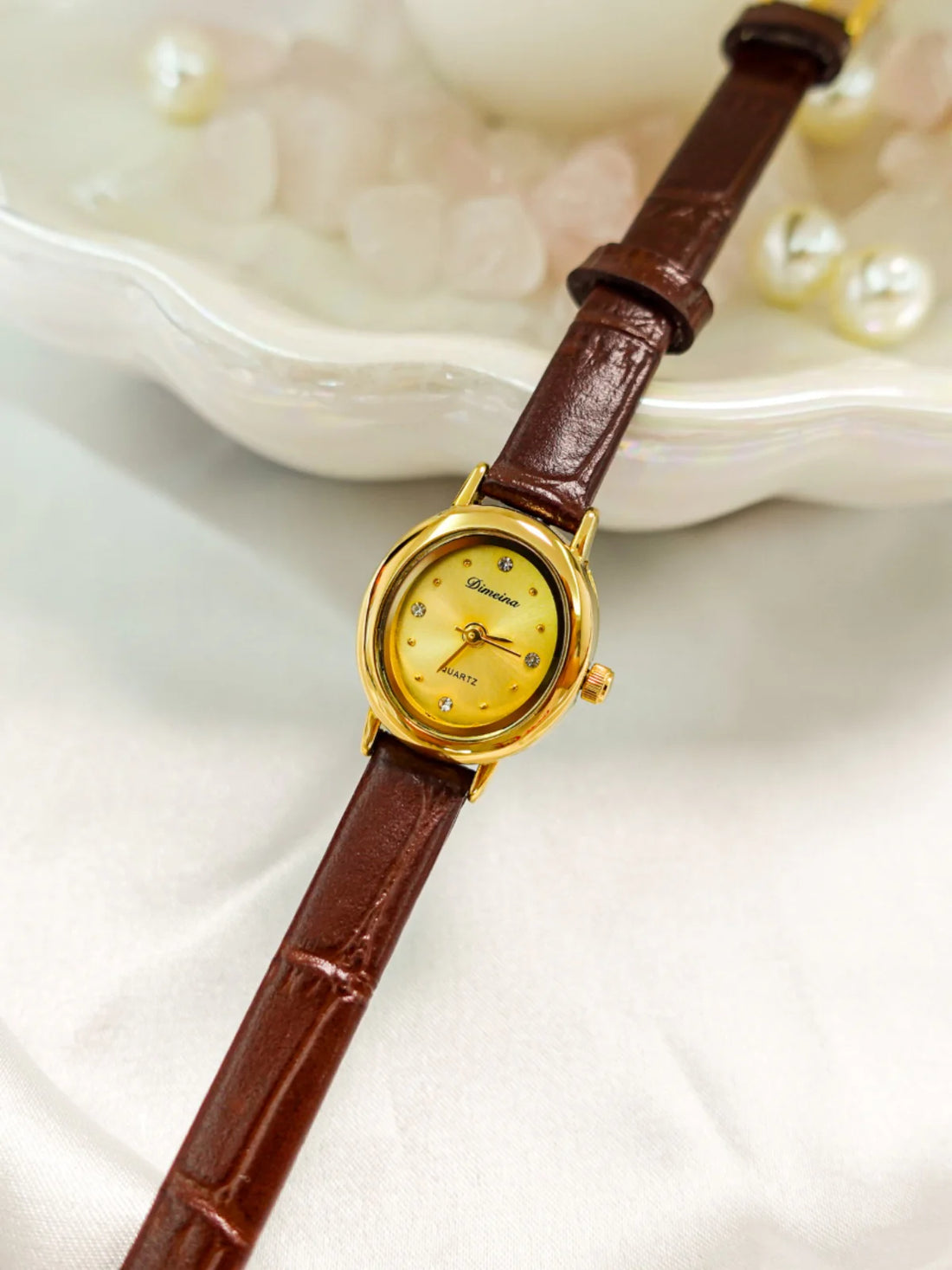 Ifrah Petite Leather Strap Watch