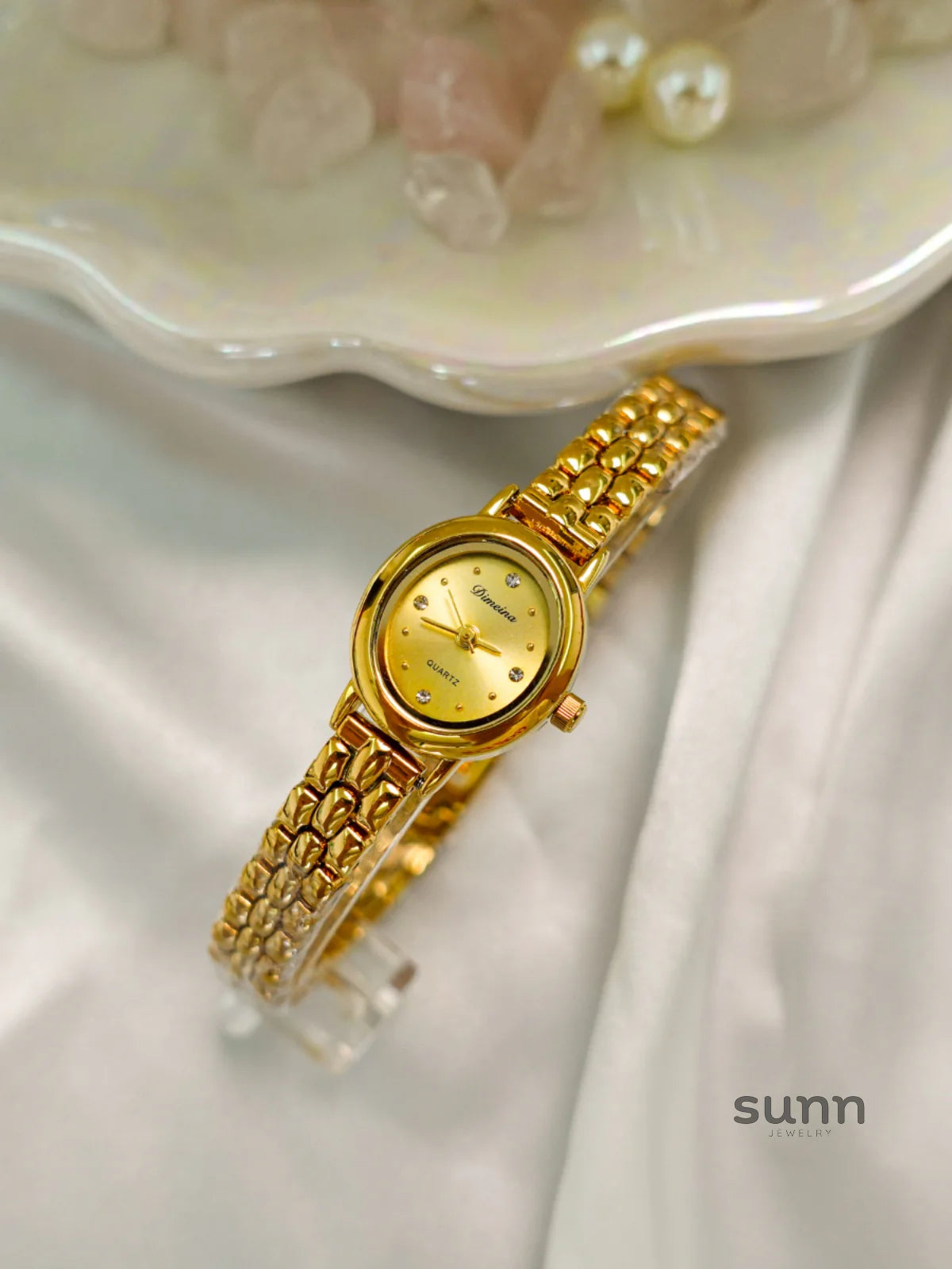 Ifrah Petite Leather Strap Watch
