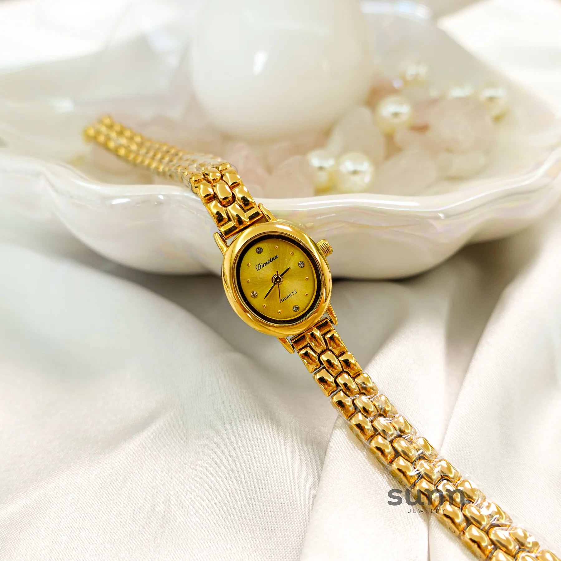 Ifrah Petite Leather Strap Watch