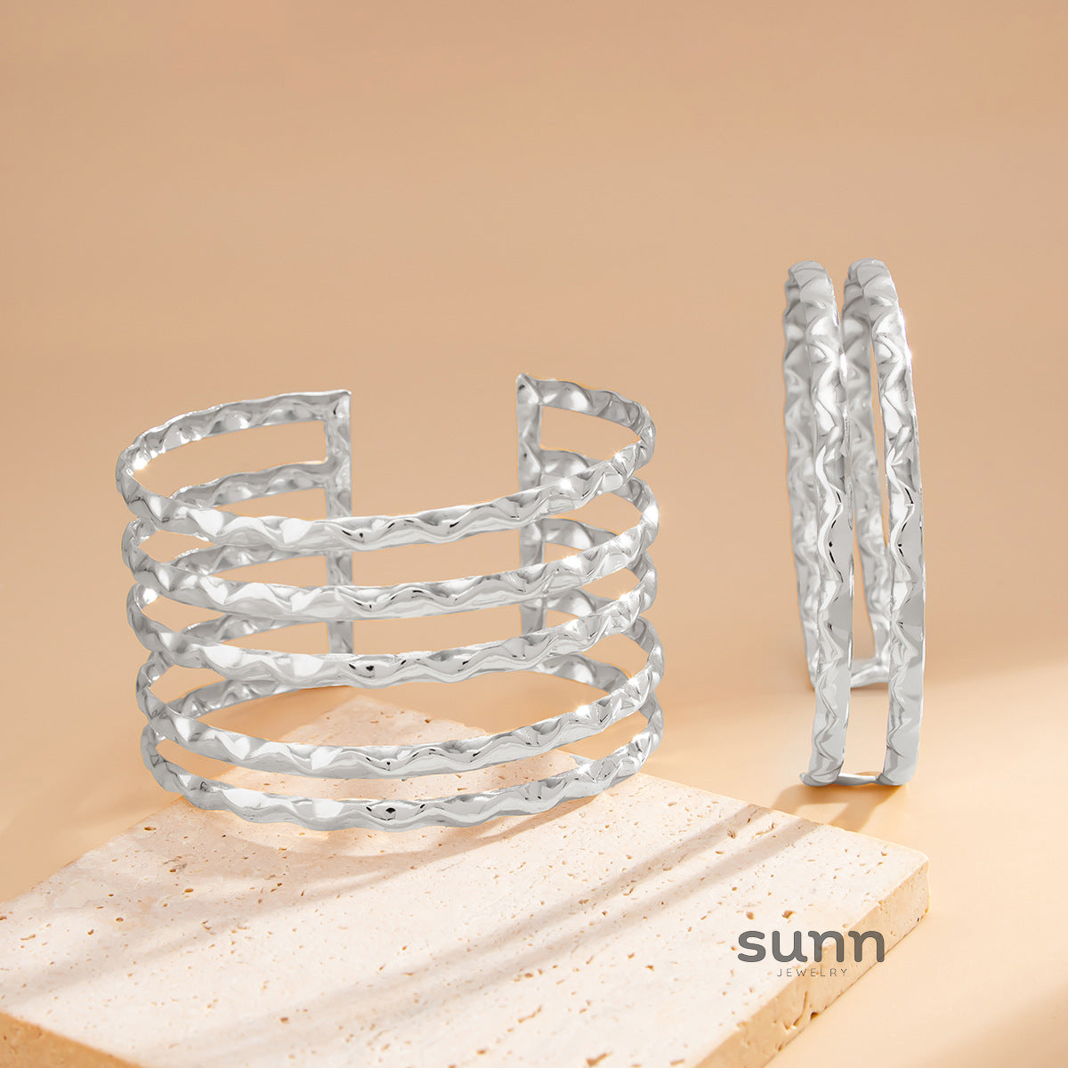 Ifrah Wave Cuff & Ring Set [2GQNXT8J]