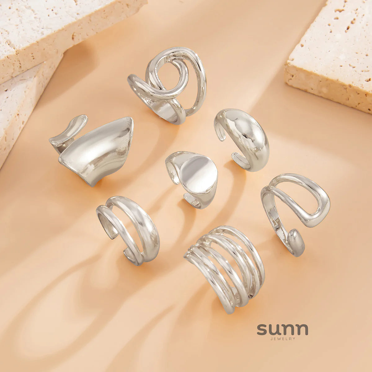 Ikram 7-Piece Stackable Ring Set