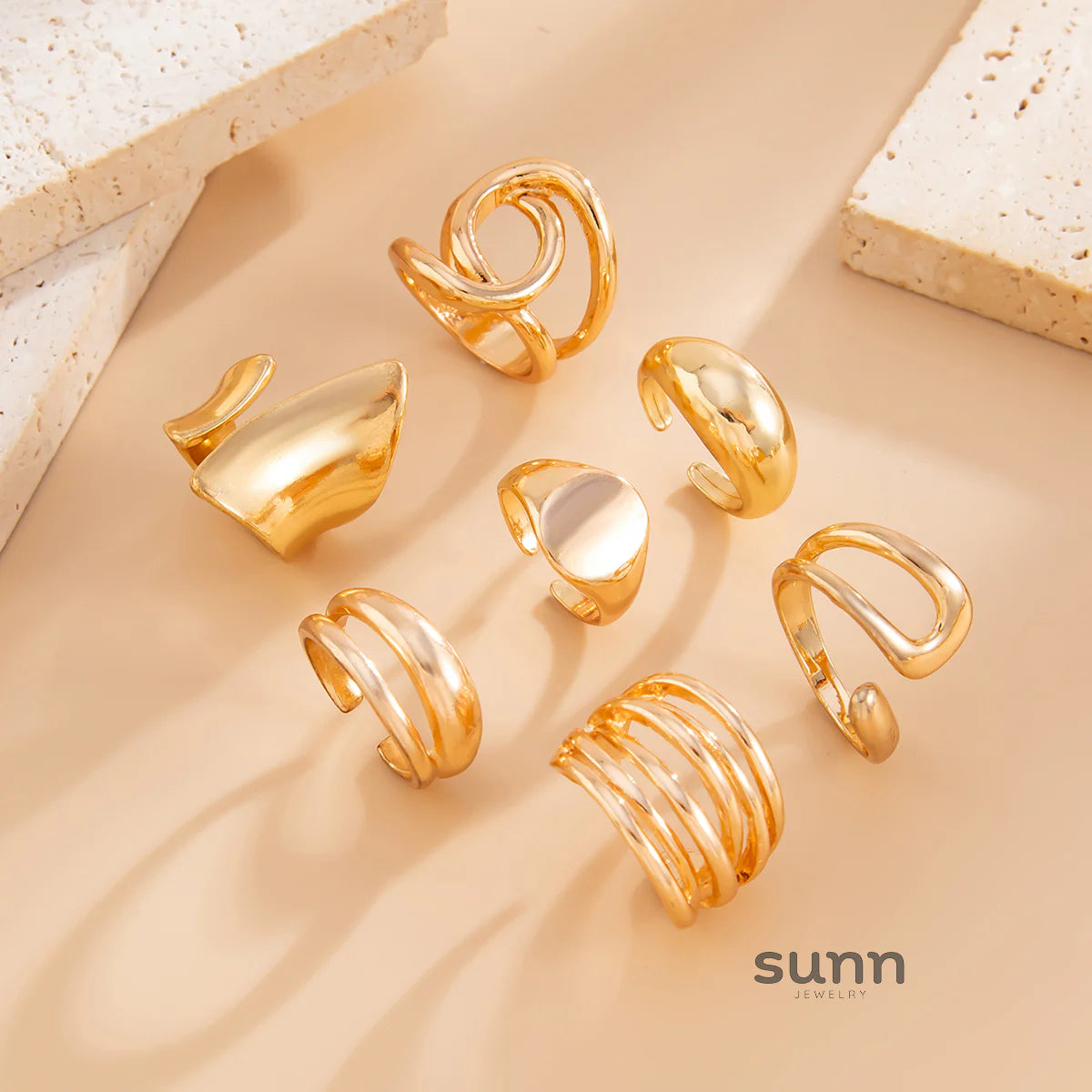 Ikram 7-Piece Stackable Ring Set