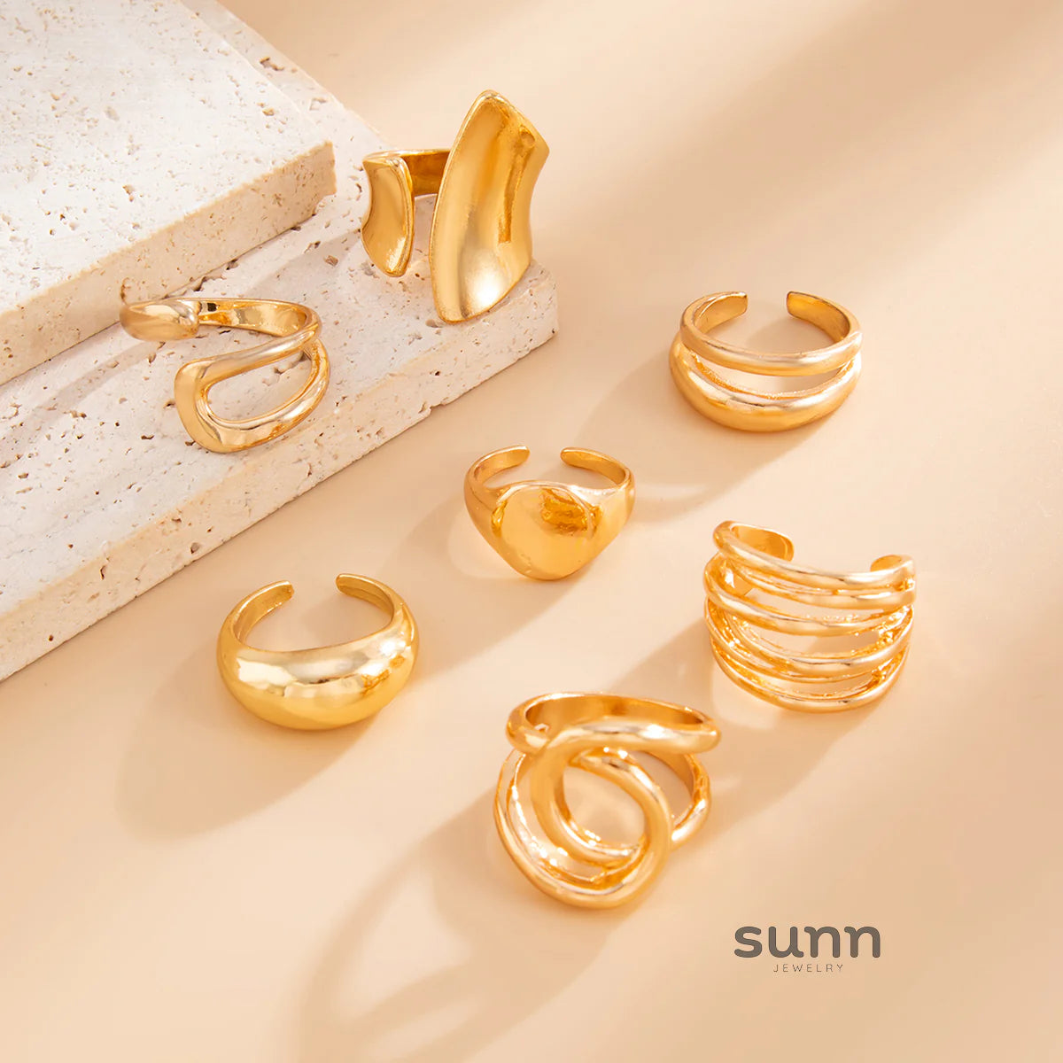 Ikram 7-Piece Stackable Ring Set