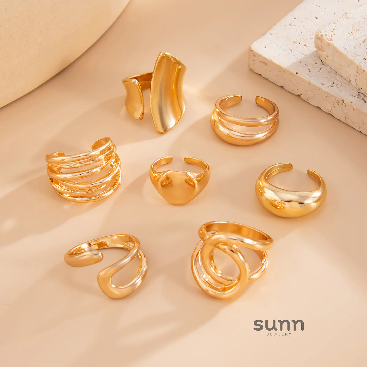 Ikram 7-Piece Stackable Ring Set