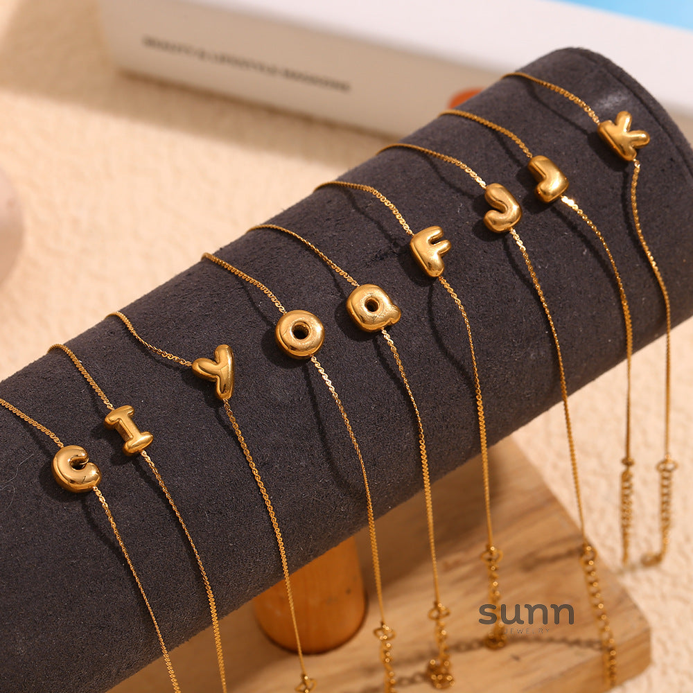 Ilah Bubble Letter Chain Bracelet [ZS65CGKA]