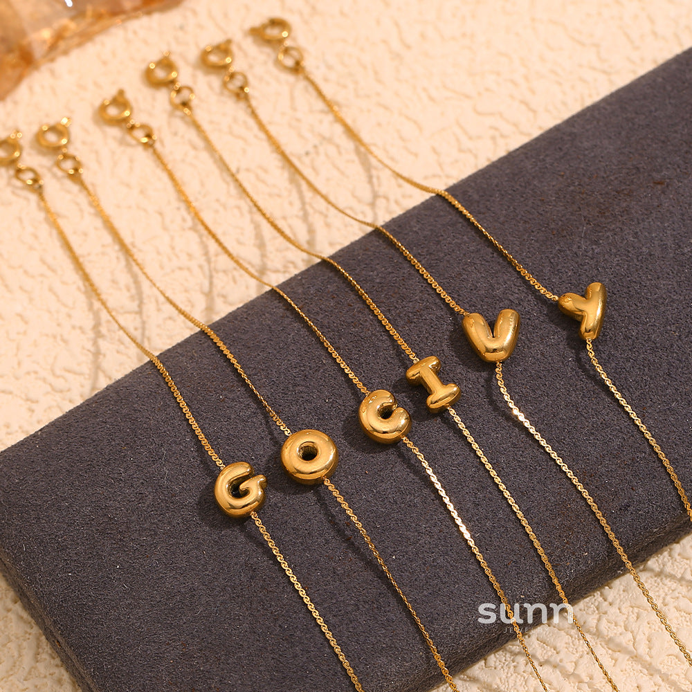 Ilah Bubble Letter Chain Bracelet [WB3H9OXQ]