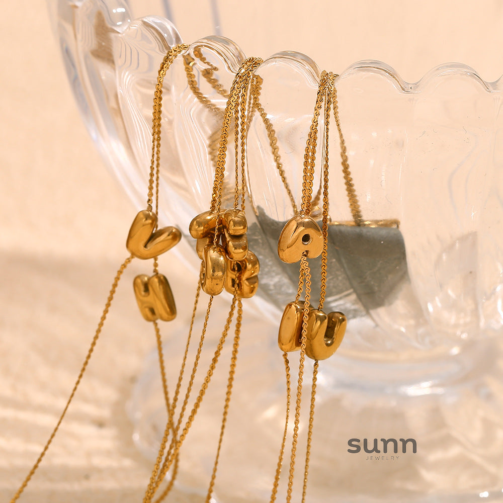 Ilah Bubble Letter Chain Bracelet [3N0KUAES]