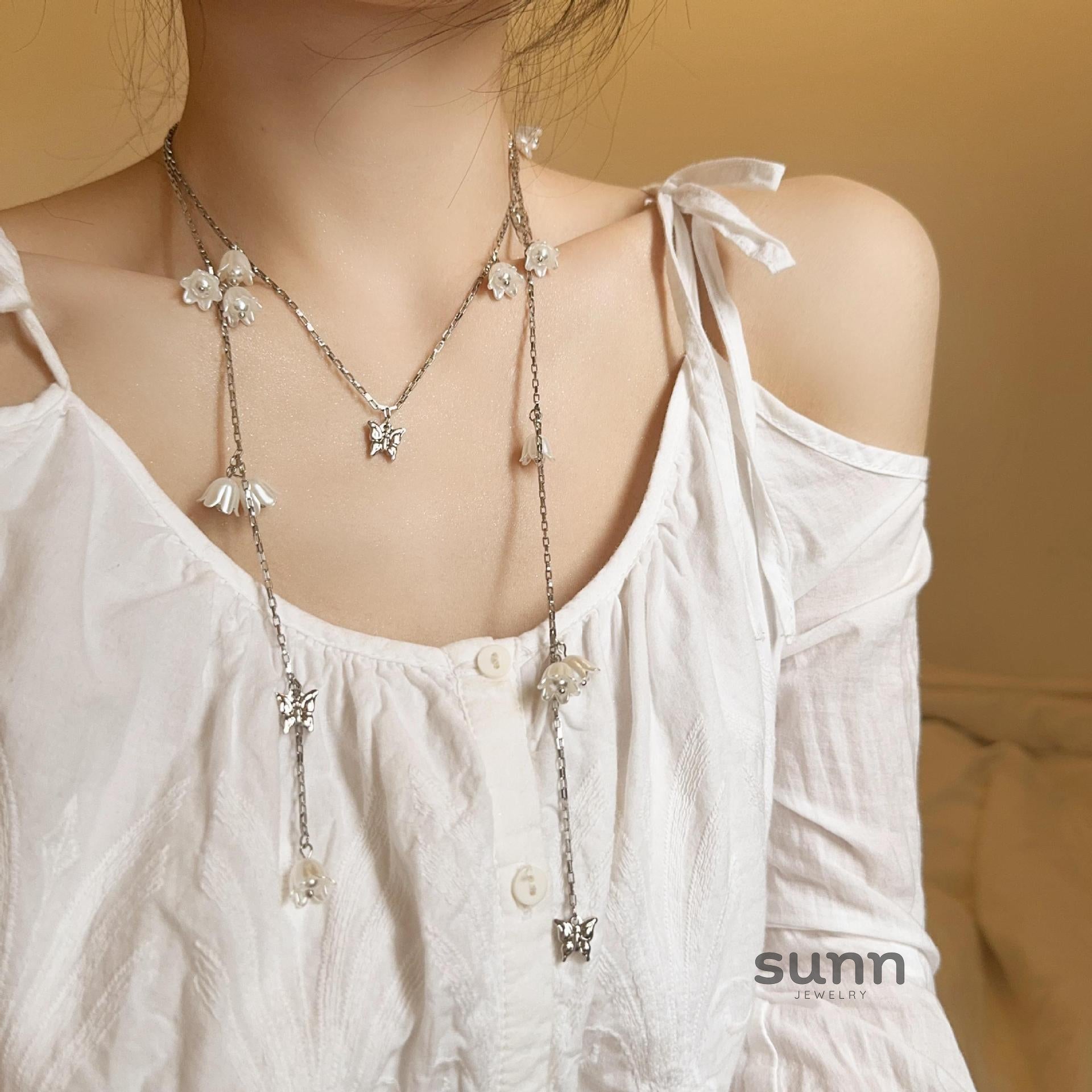 Ilhan Pearl Butterfly Necklace [GP3USLZL]