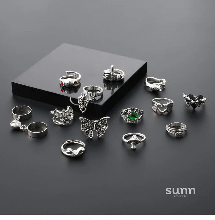 Imaan Delicate Butterfly Ring Set