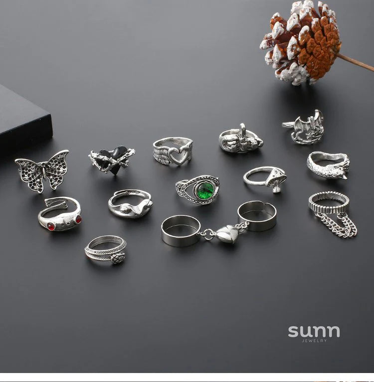 Imaan Delicate Butterfly Ring Set