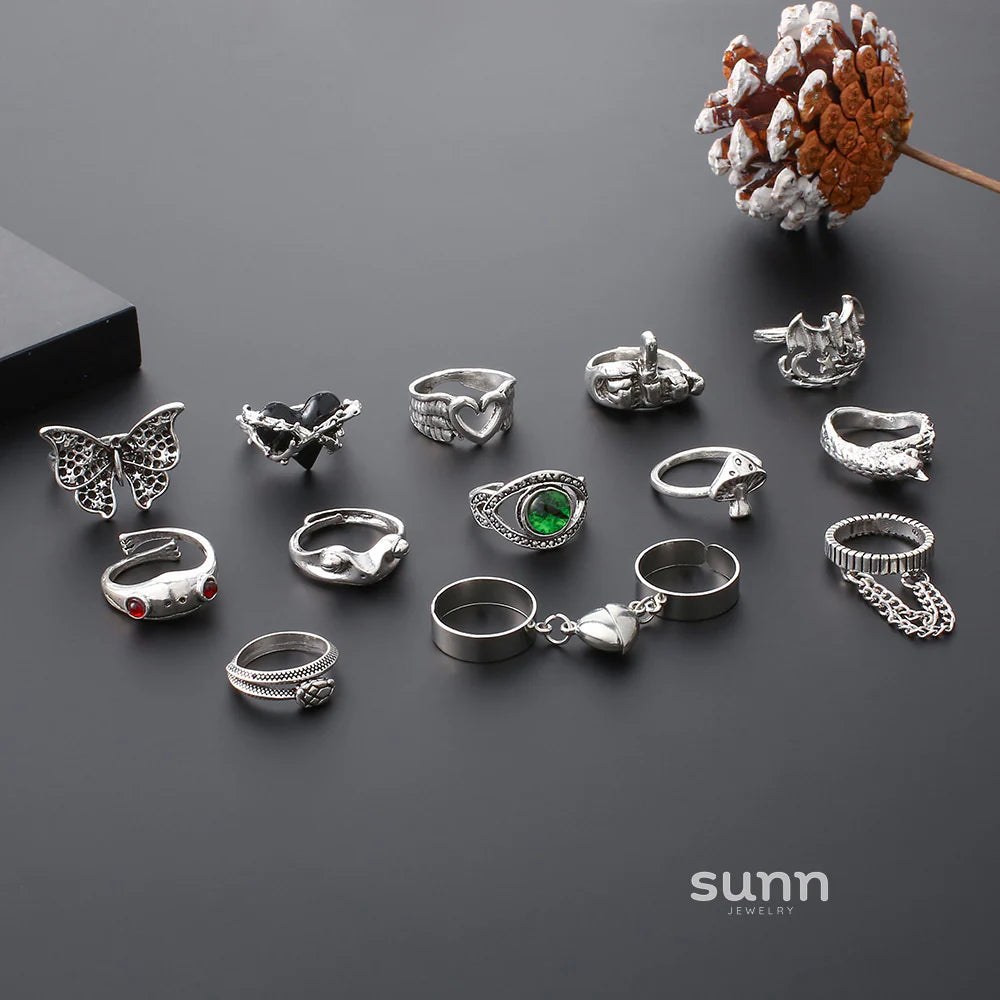 Imaan Delicate Butterfly Ring Set