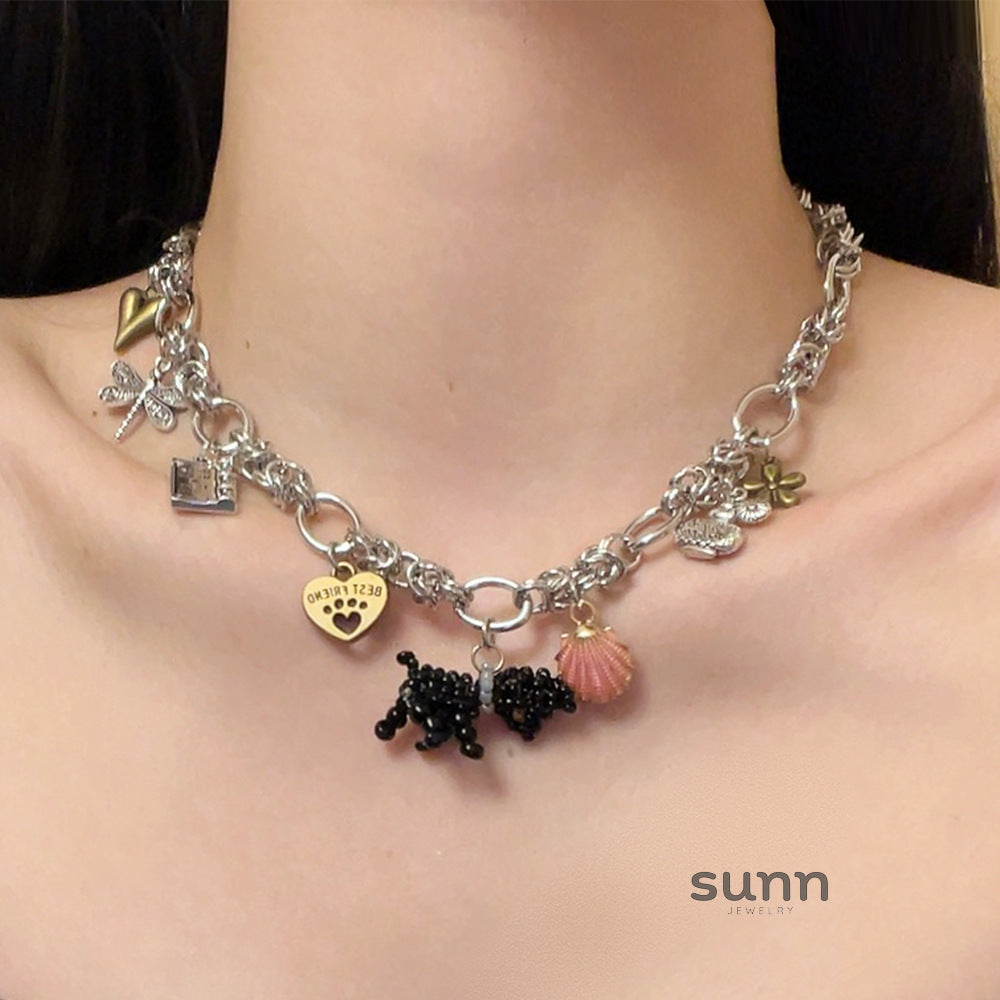 Imogen Puppy Charm Necklace [F604OHEV]