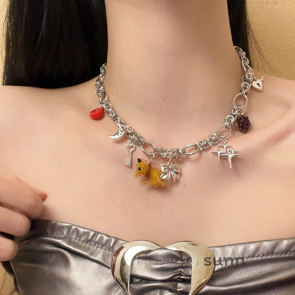Imogen Puppy Charm Necklace [05Q30L9N]