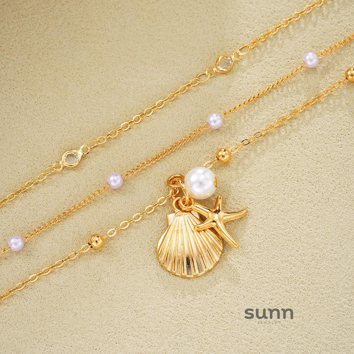 Inaaya Layered Shell Necklace [71V2NN5E]