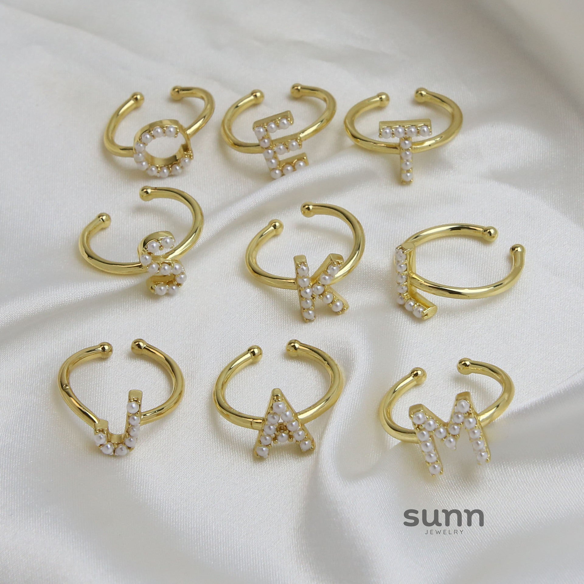 Indira Pearl Initial Ring [66IP51AI]