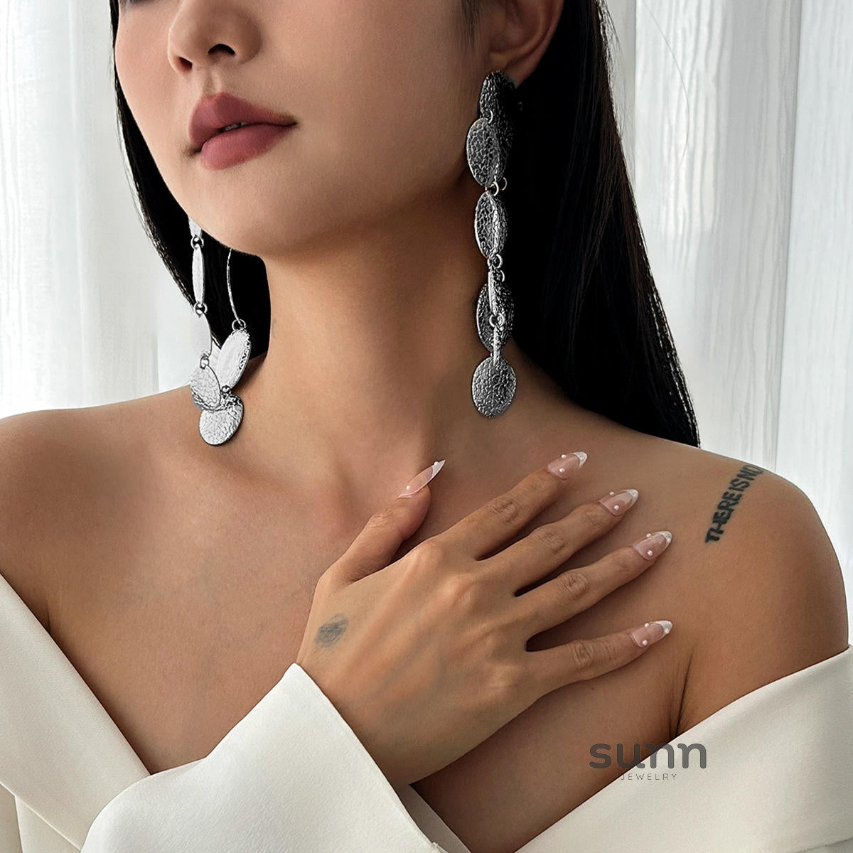 Indy Textured Oval Jewelry Set [203DN66I]