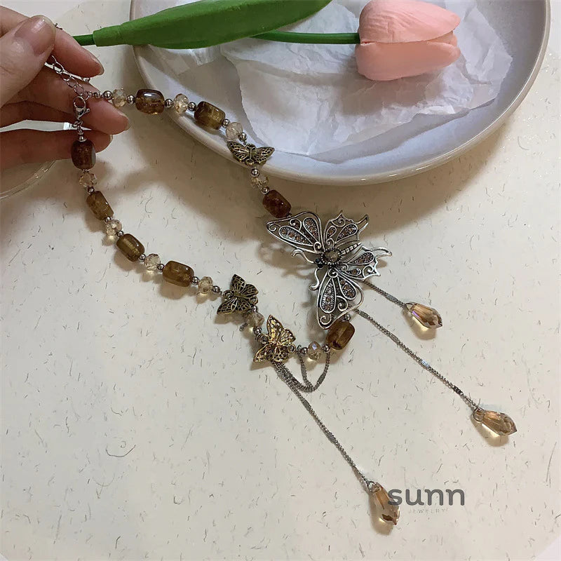 Infinity Y2K Butterfly Layered Necklace
