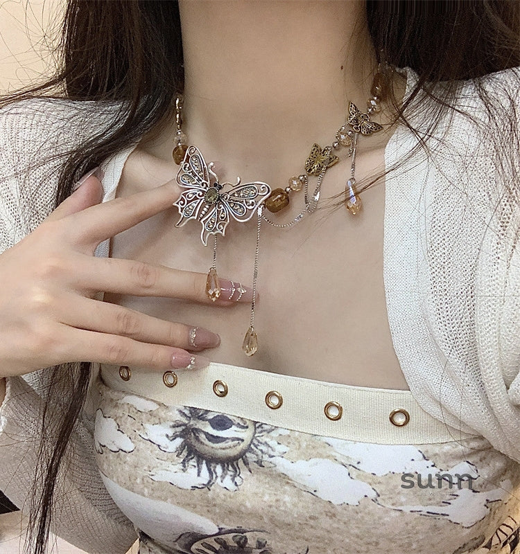 Infinity Y2K Butterfly Layered Necklace